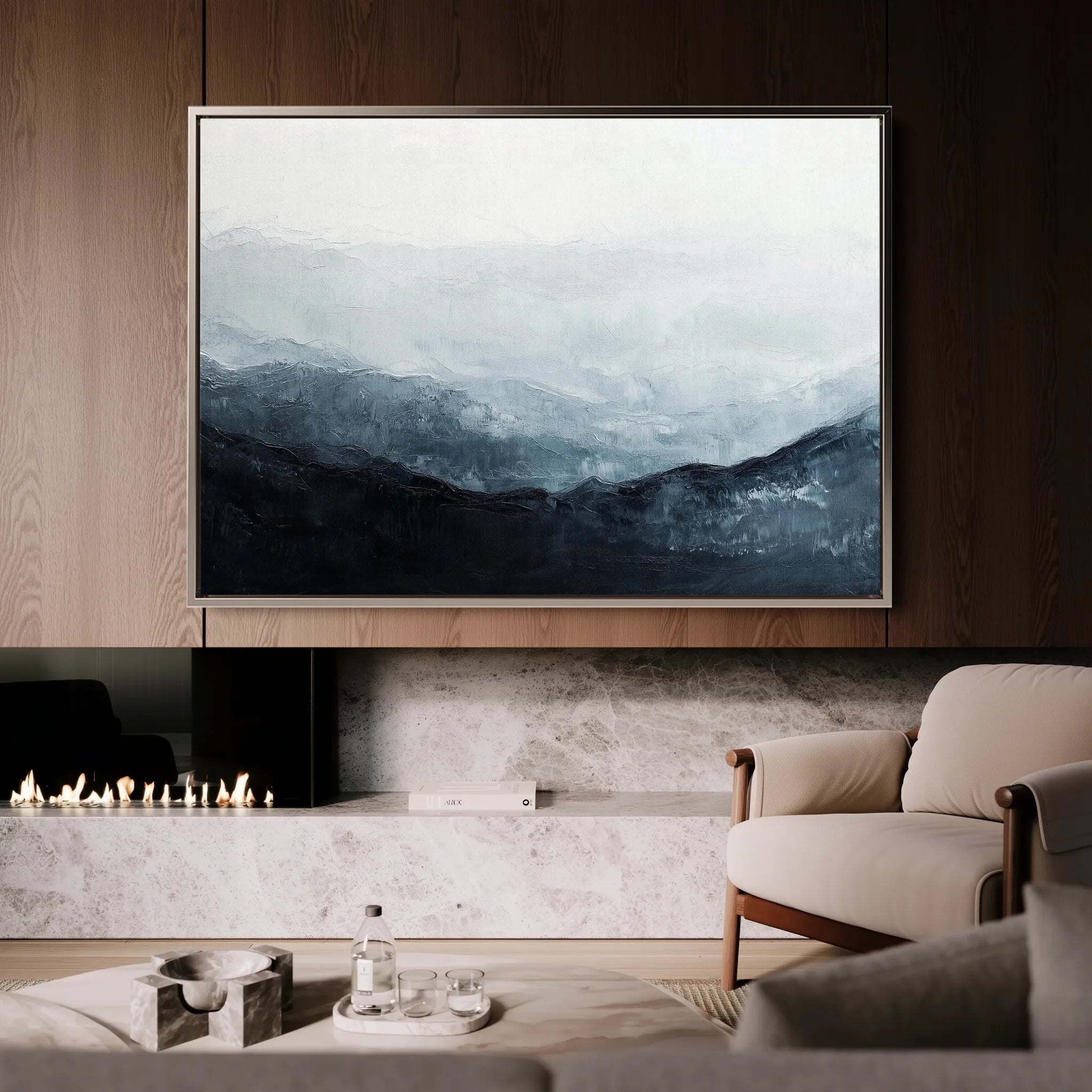 Abstract 694 Canvas Art 18" x 24" / 45 x 60 cm / Black
