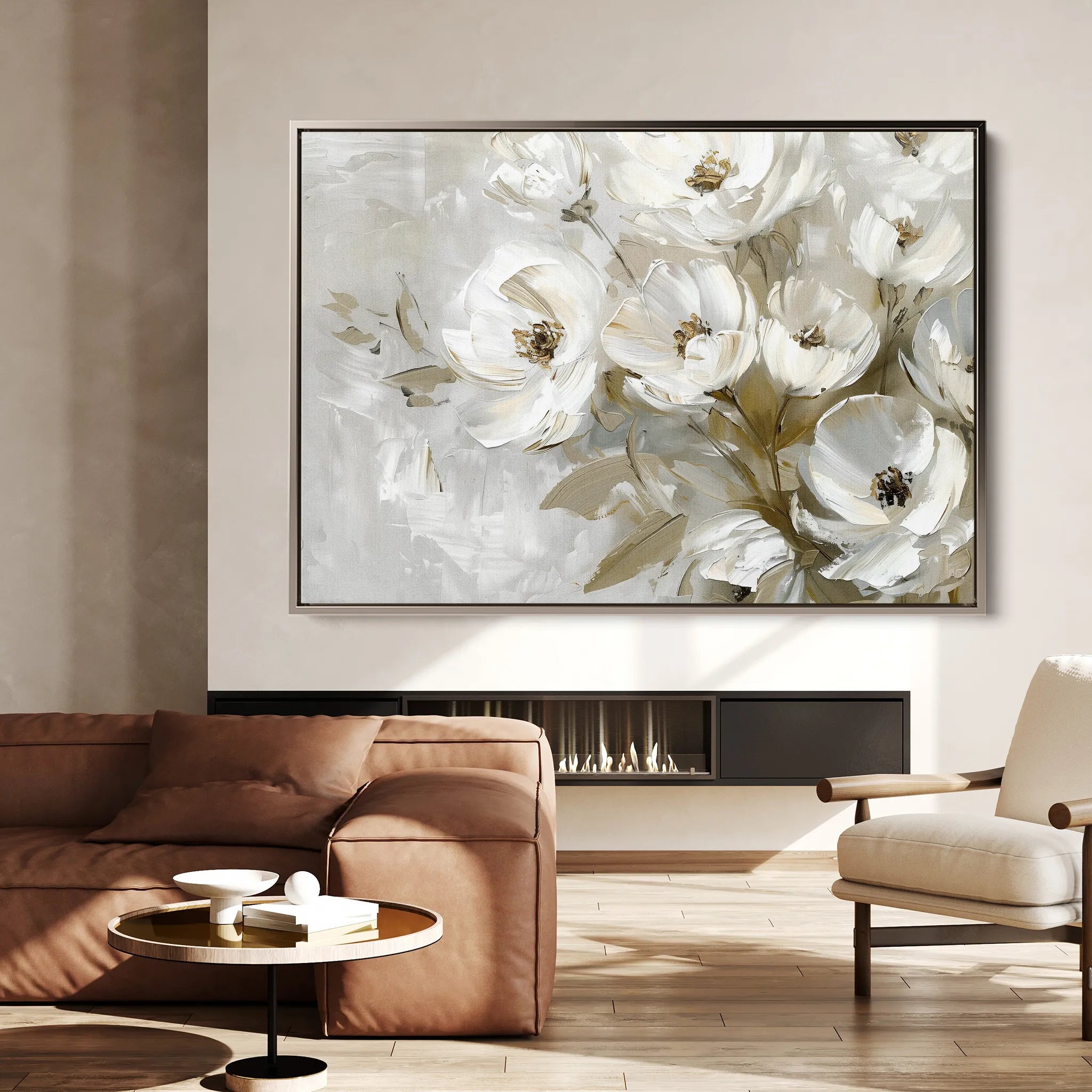 Floral 694 Canvas Art 18" x 24" / 45 x 60 cm / Black