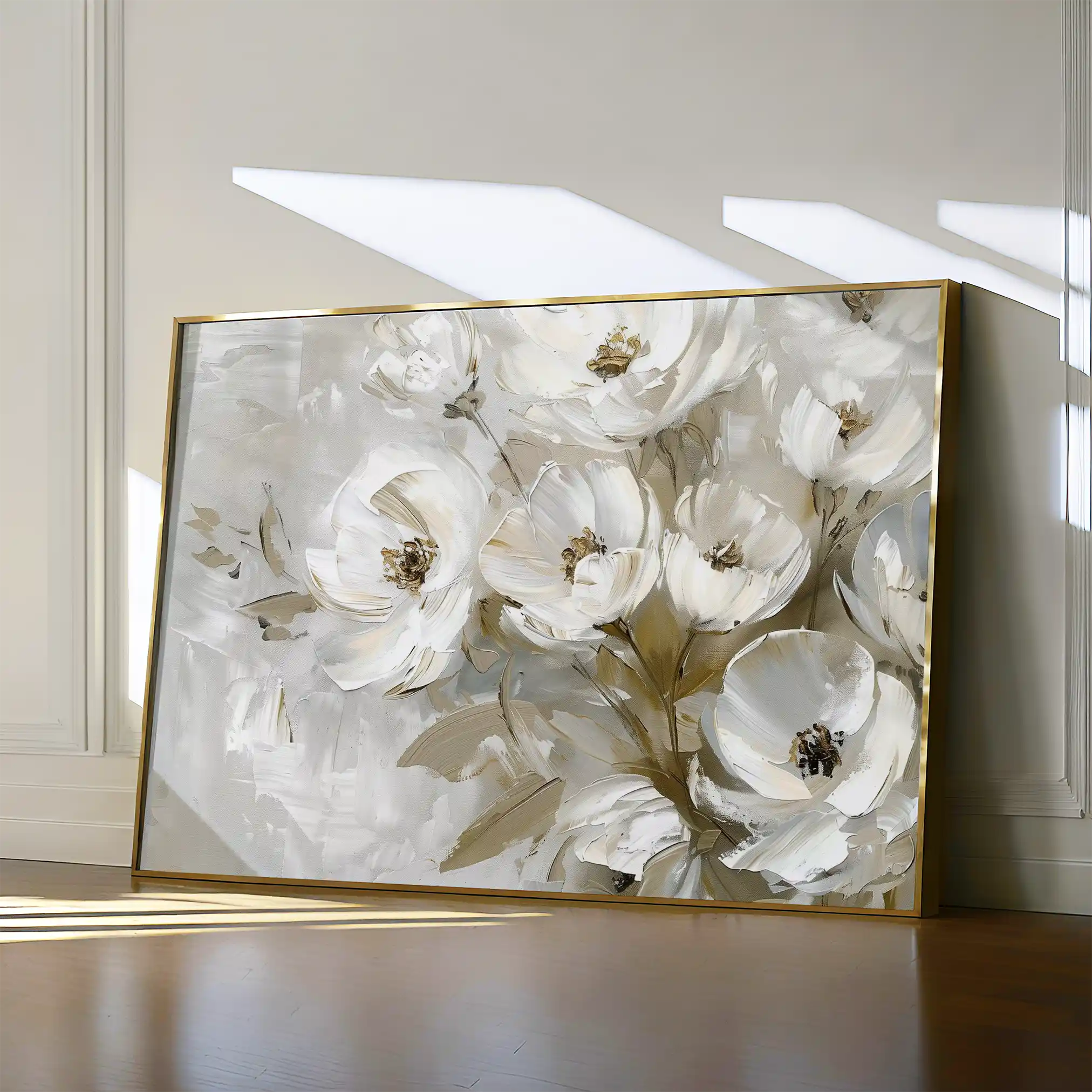Floral 694 Canvas Art 18" x 24" / 45 x 60 cm / Black