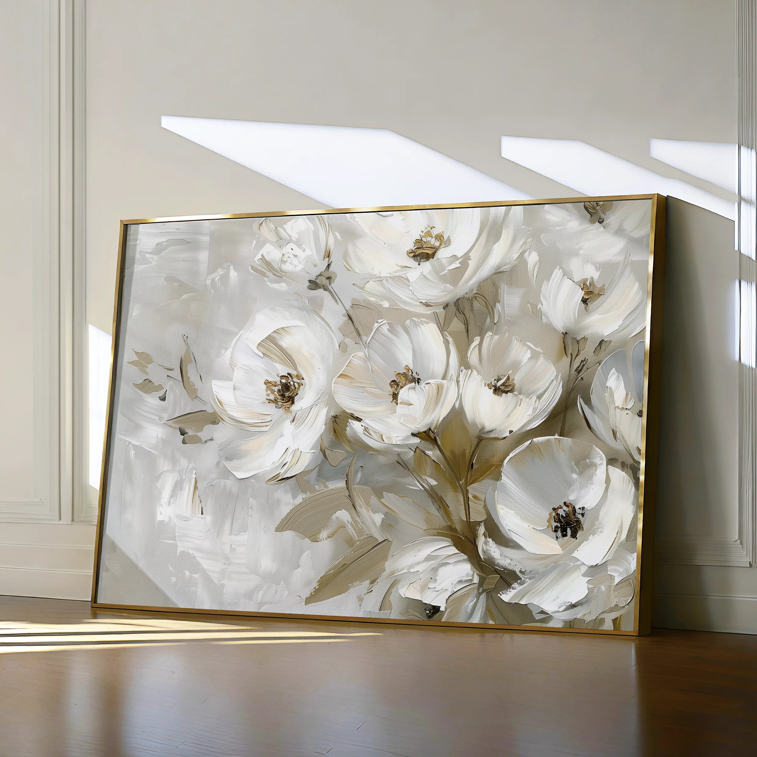 Floral 694 Canvas Art 18" x 24" / 45 x 60 cm / Black