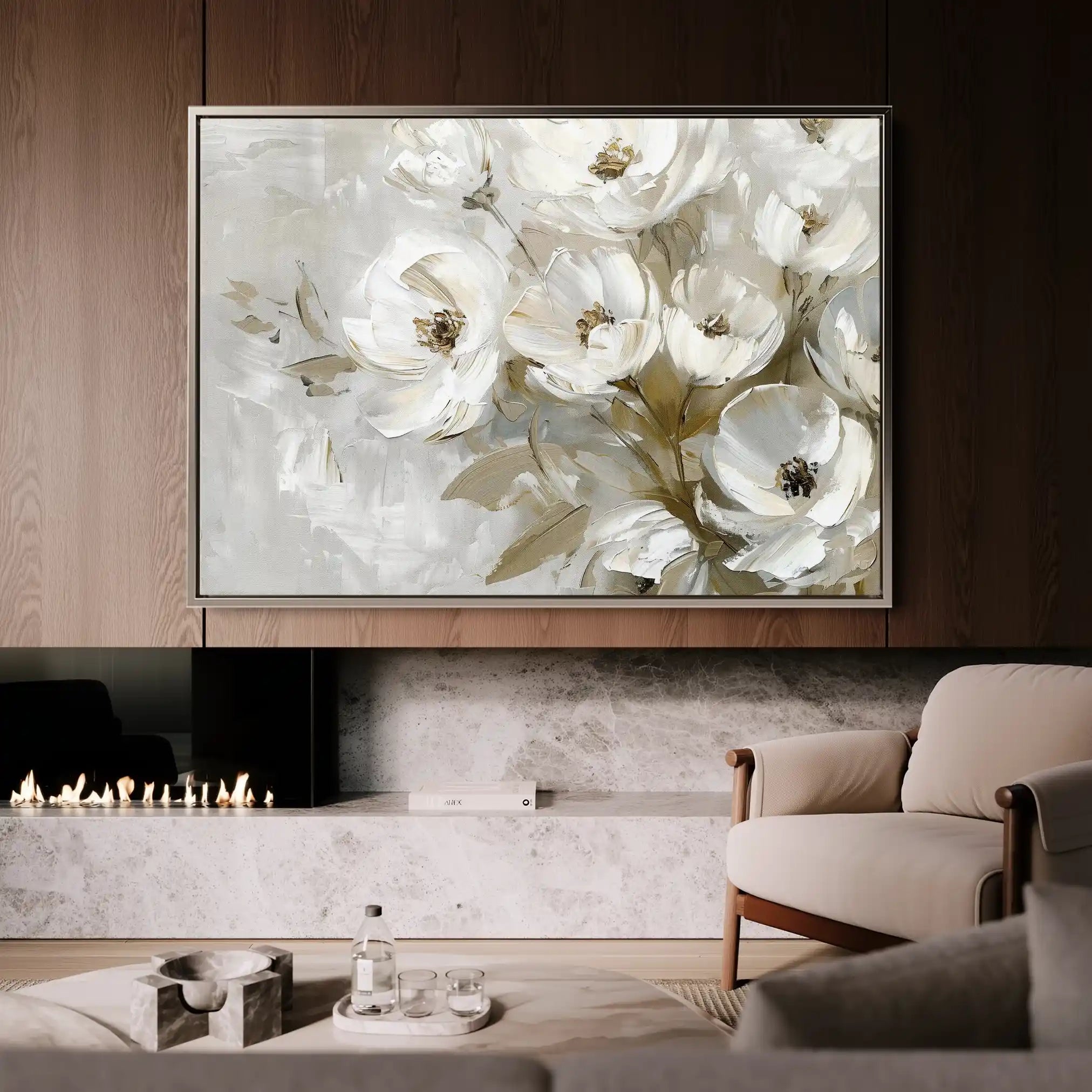 Floral 694 Canvas Art 18" x 24" / 45 x 60 cm / Black