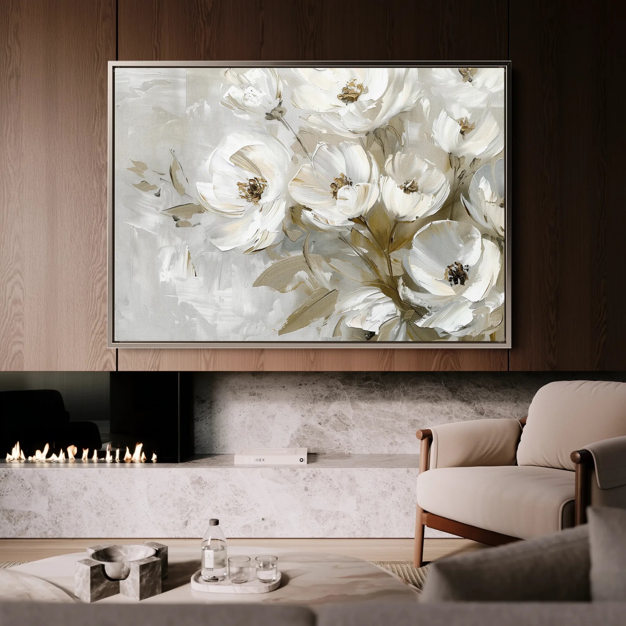 Floral 694 Canvas Art 18" x 24" / 45 x 60 cm / Black