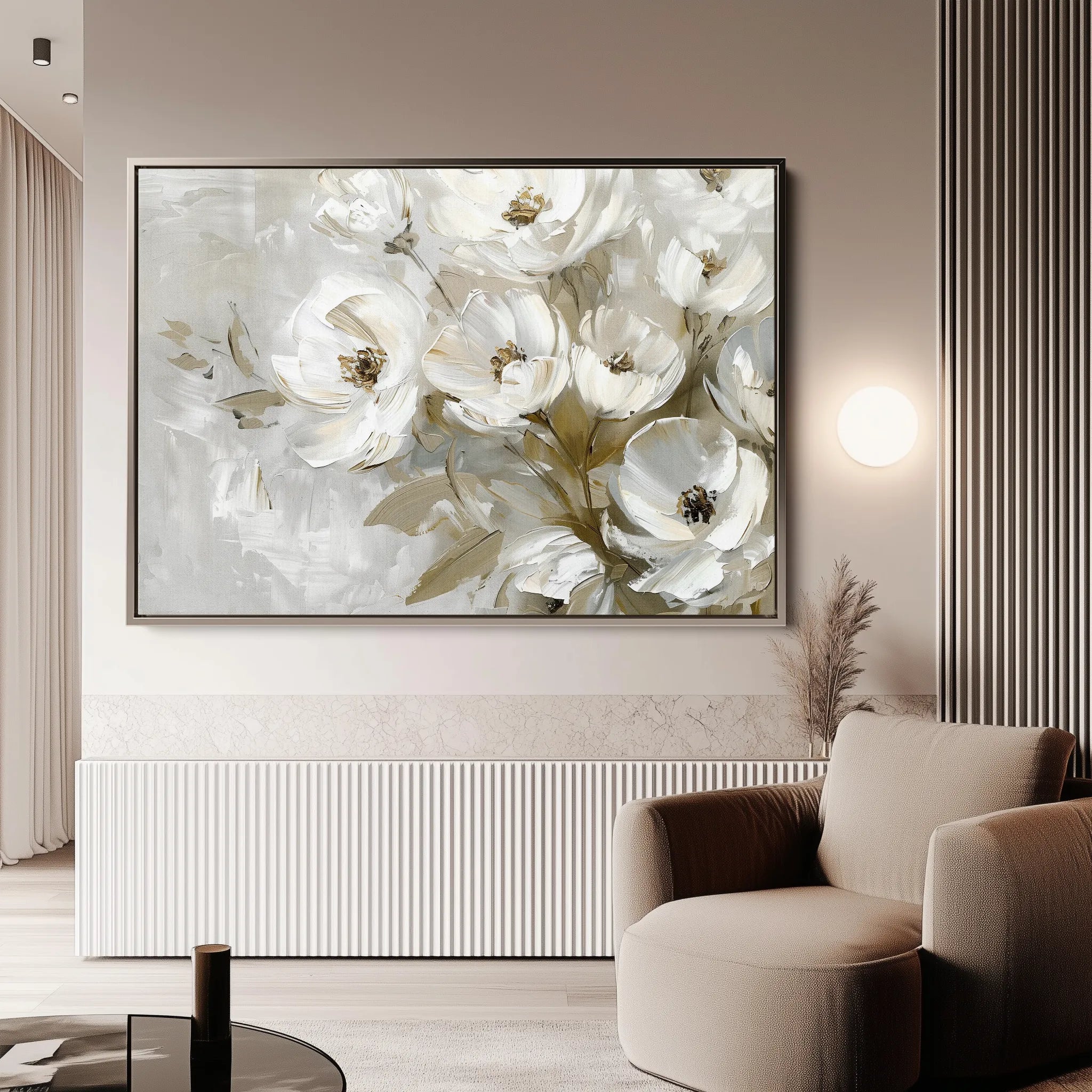 Floral 694 Canvas Art 18" x 24" / 45 x 60 cm / Black