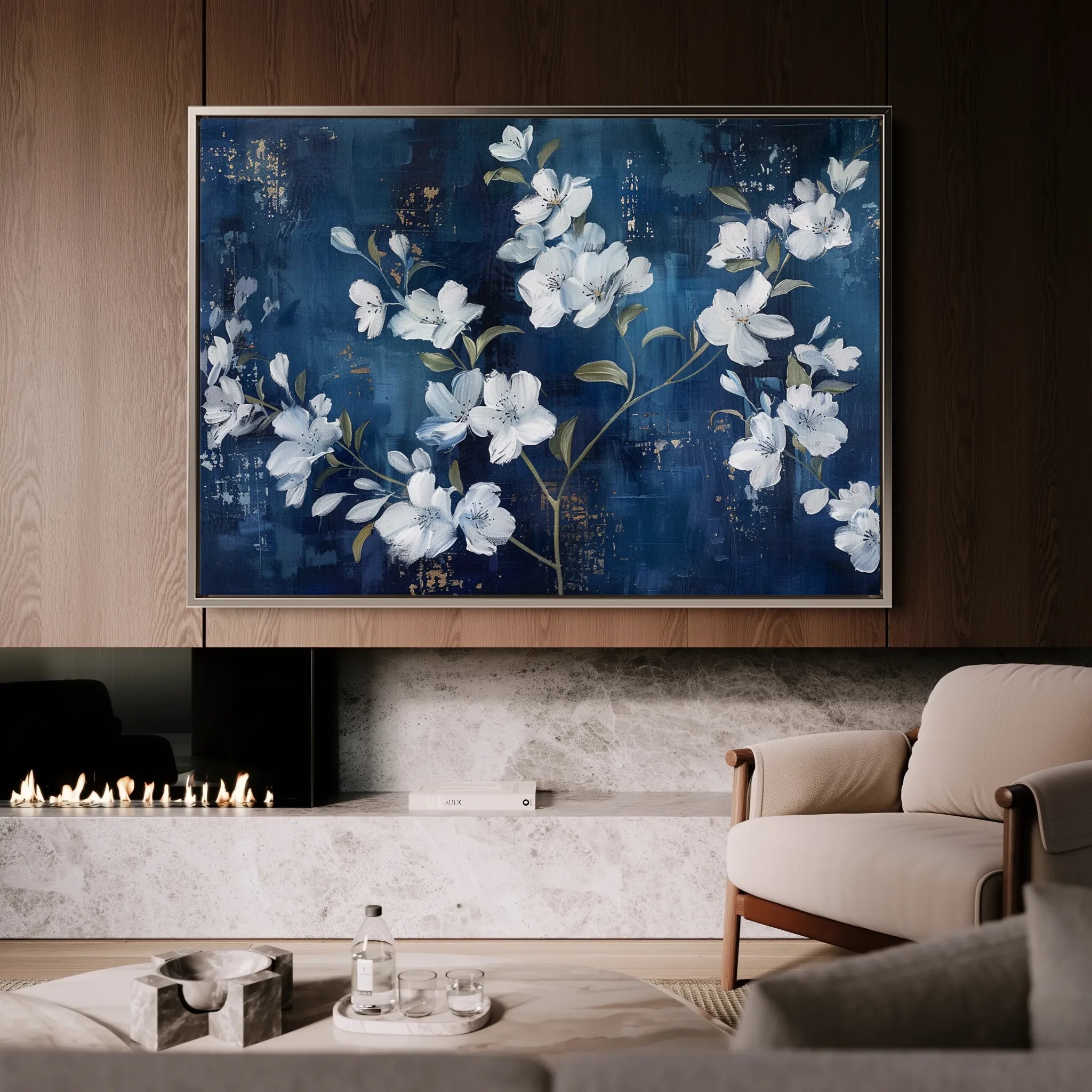 Floral 697 Canvas Art 18" x 24" / 45 x 60 cm / Black