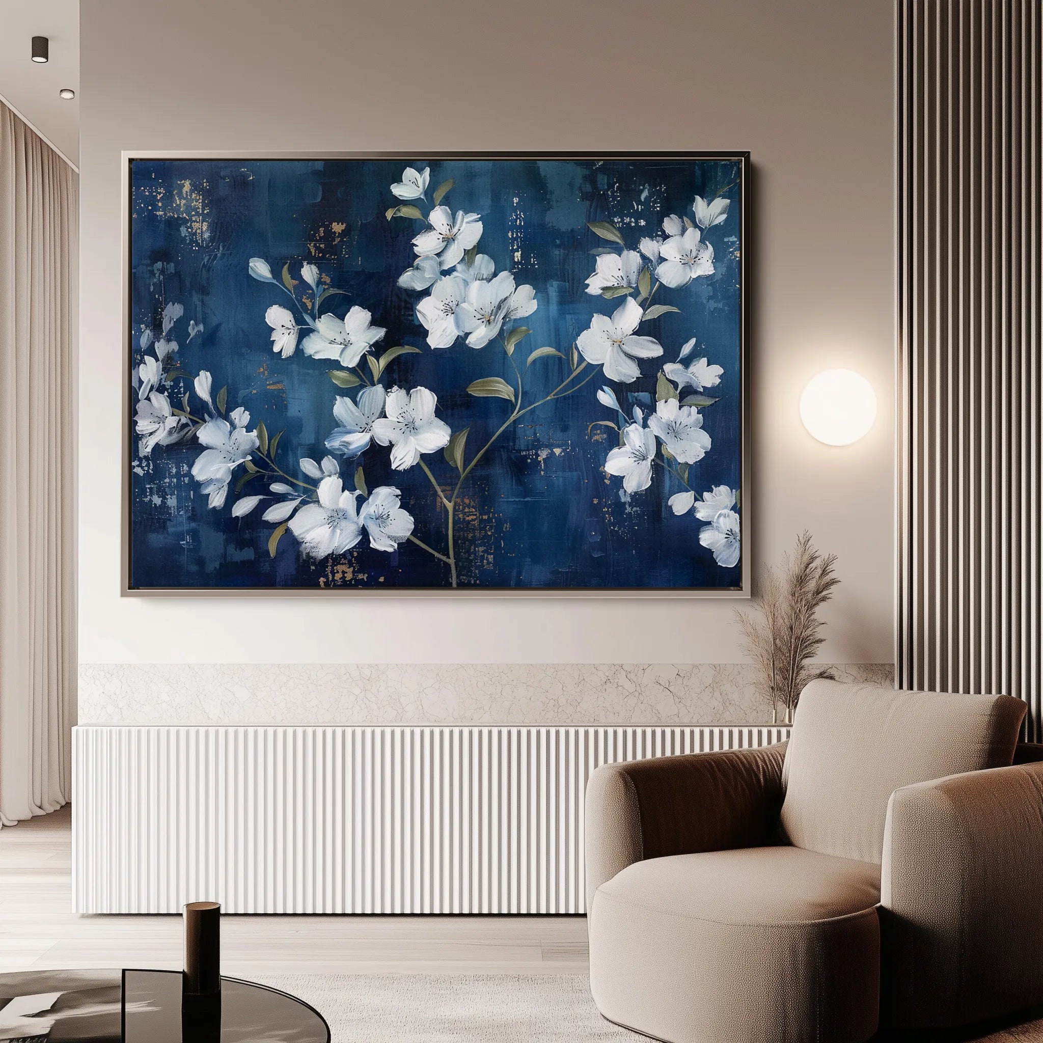 Floral 697 Canvas Art 18" x 24" / 45 x 60 cm / Black