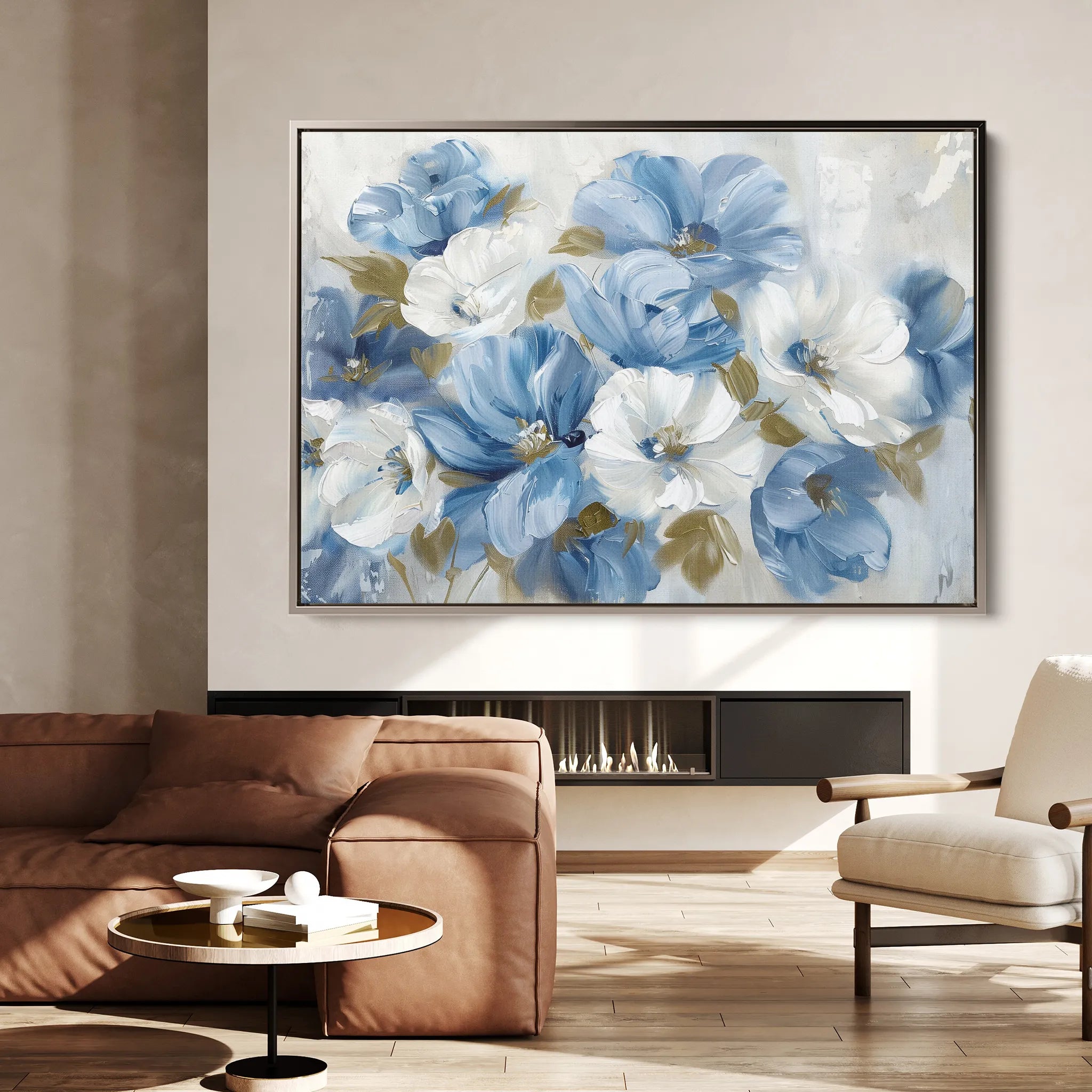 Floral 698 Canvas Art 18" x 24" / 45 x 60 cm / Black