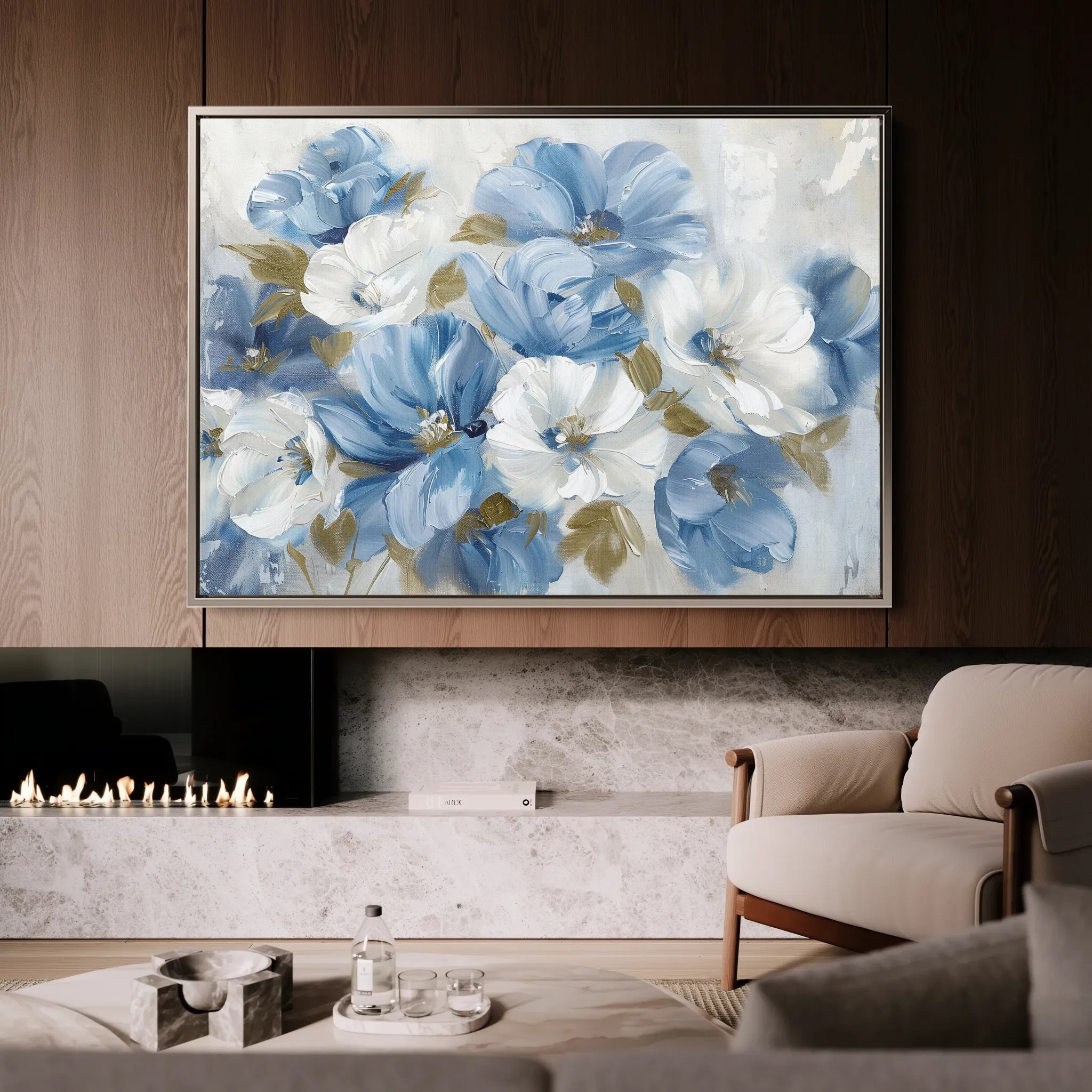 Floral 698 Canvas Art 18" x 24" / 45 x 60 cm / Black