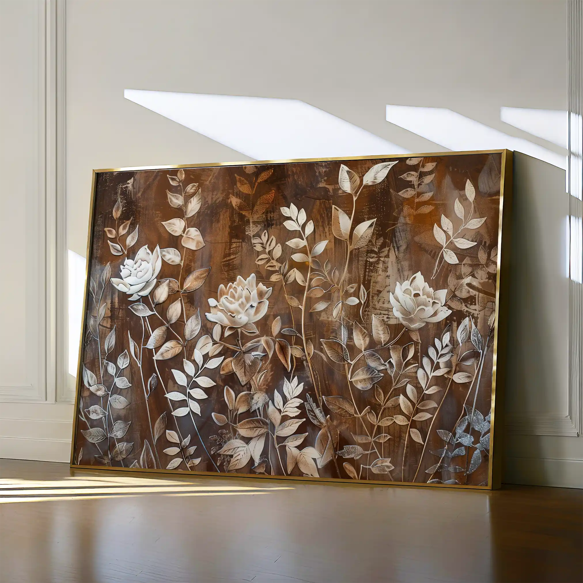 Floral 699 Canvas Art 18" x 24" / 45 x 60 cm / Black