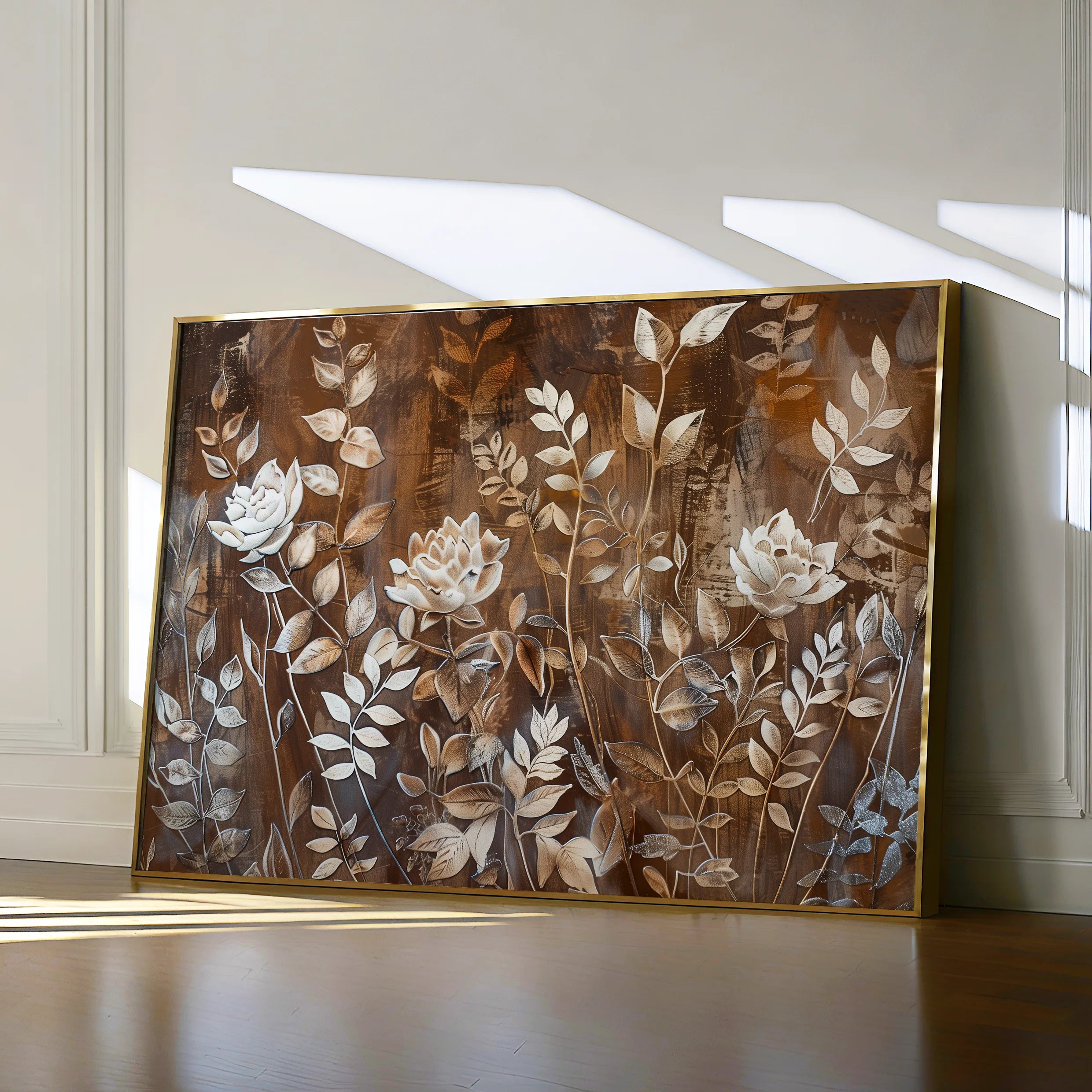 Floral 699 Canvas Art 18" x 24" / 45 x 60 cm / Black