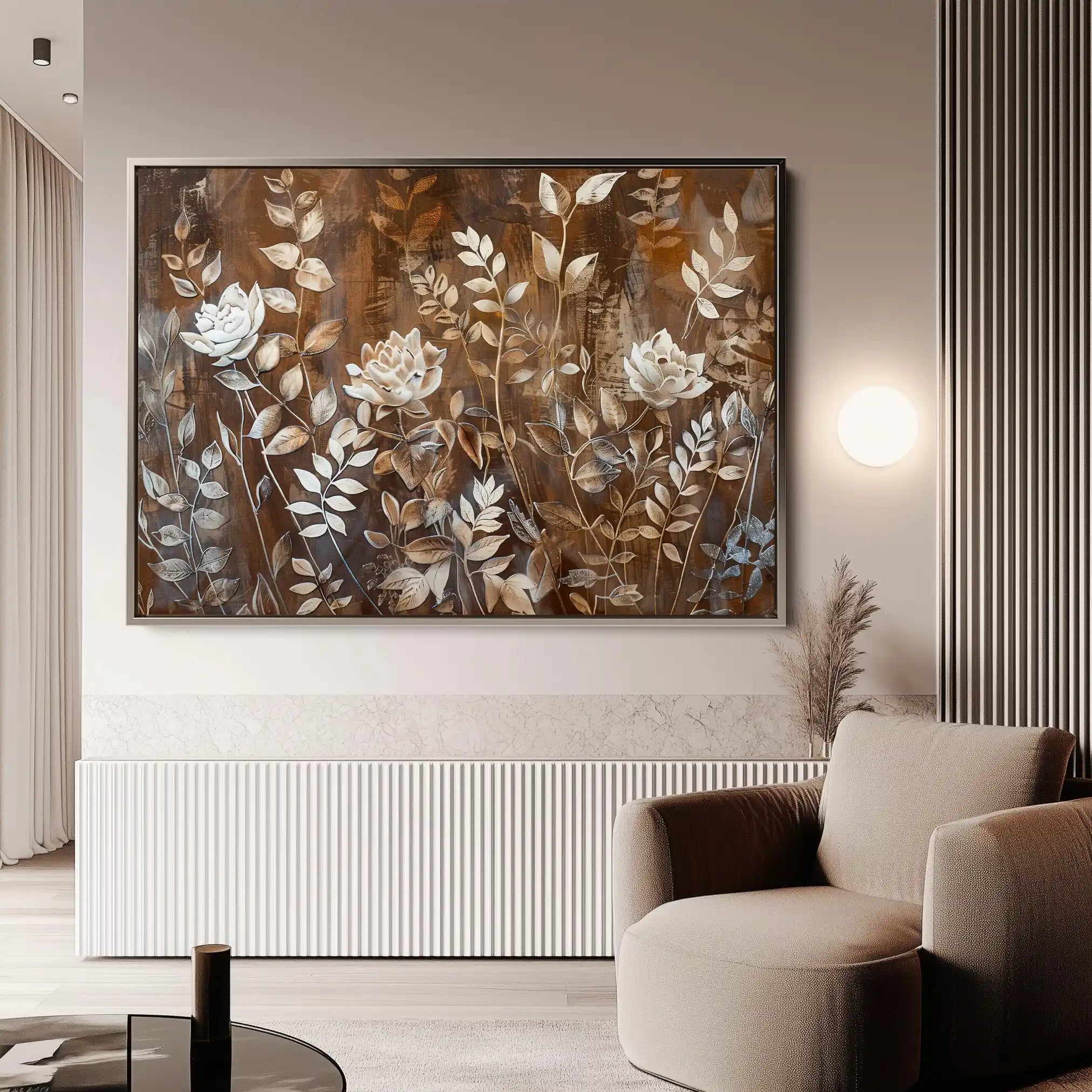 Floral 699 Canvas Art 18" x 24" / 45 x 60 cm / Black
