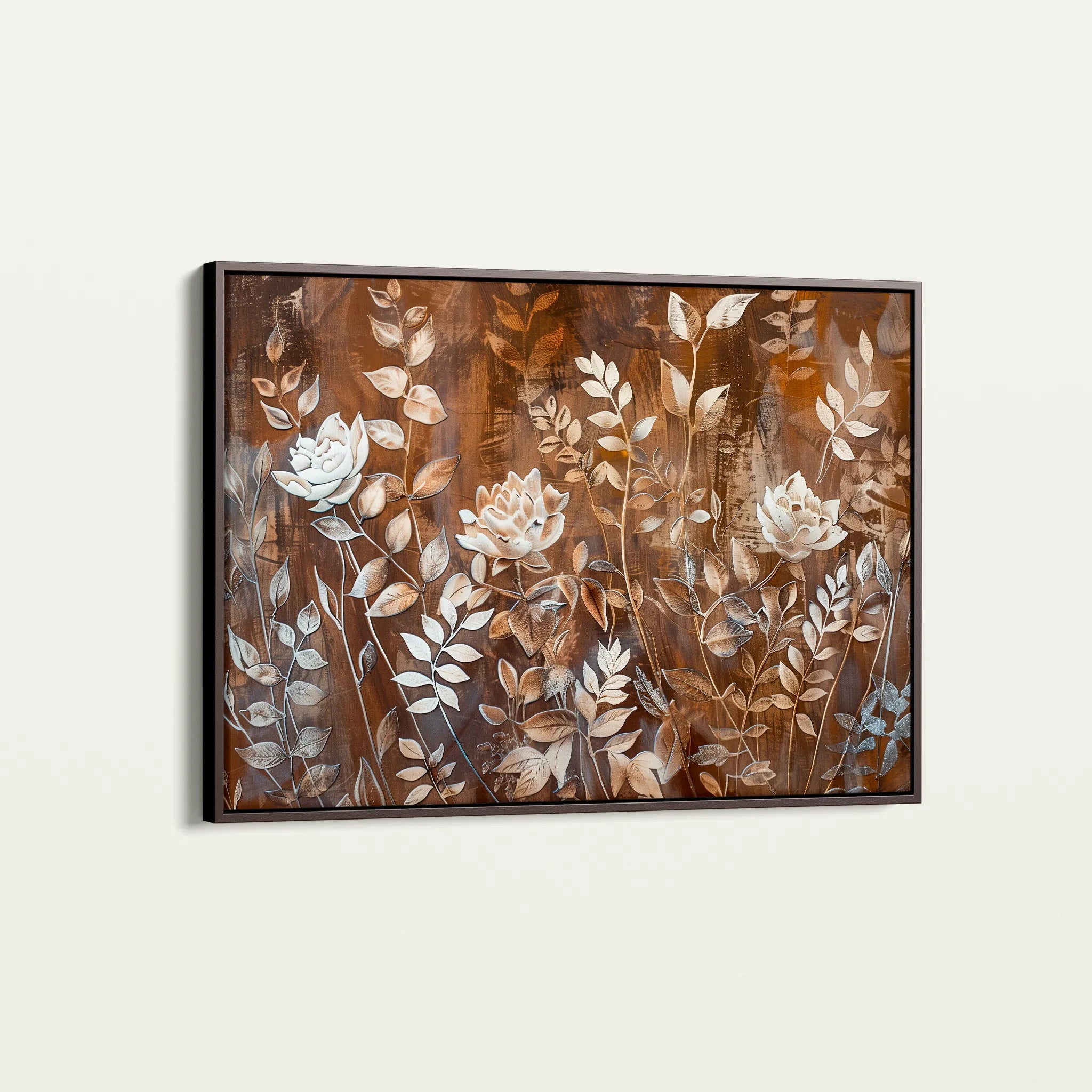 Floral 699 Canvas Art 18" x 24" / 45 x 60 cm / Black