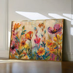 Floral 700 Canvas Art 18" x 24" / 45 x 60 cm / Black