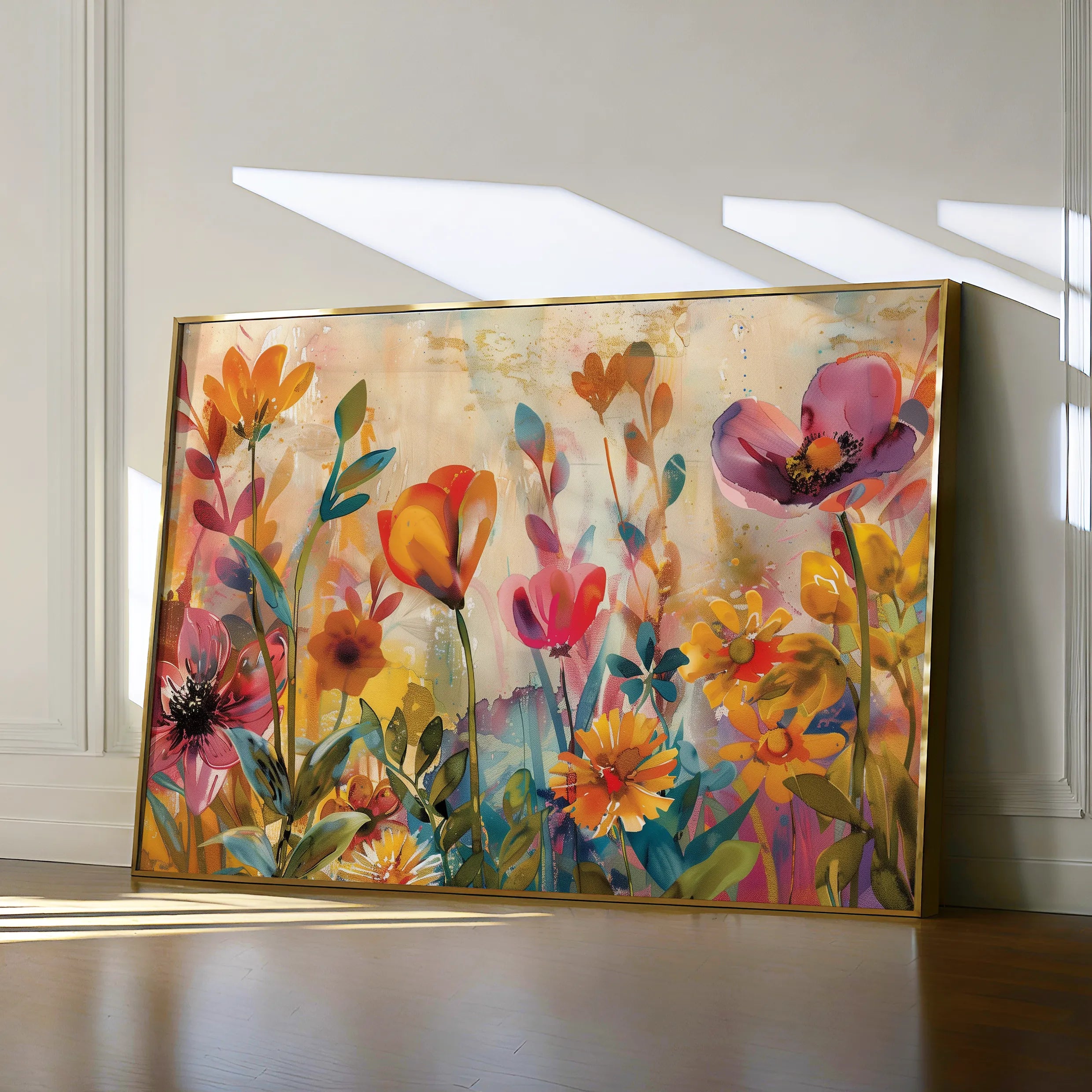 Floral 700 Canvas Art 18" x 24" / 45 x 60 cm / Black