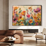 Floral 700 Canvas Art 18" x 24" / 45 x 60 cm / Black