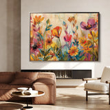 Floral 700 Canvas Art 18" x 24" / 45 x 60 cm / Black
