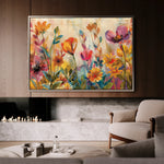 Floral 700 Canvas Art 18" x 24" / 45 x 60 cm / Black
