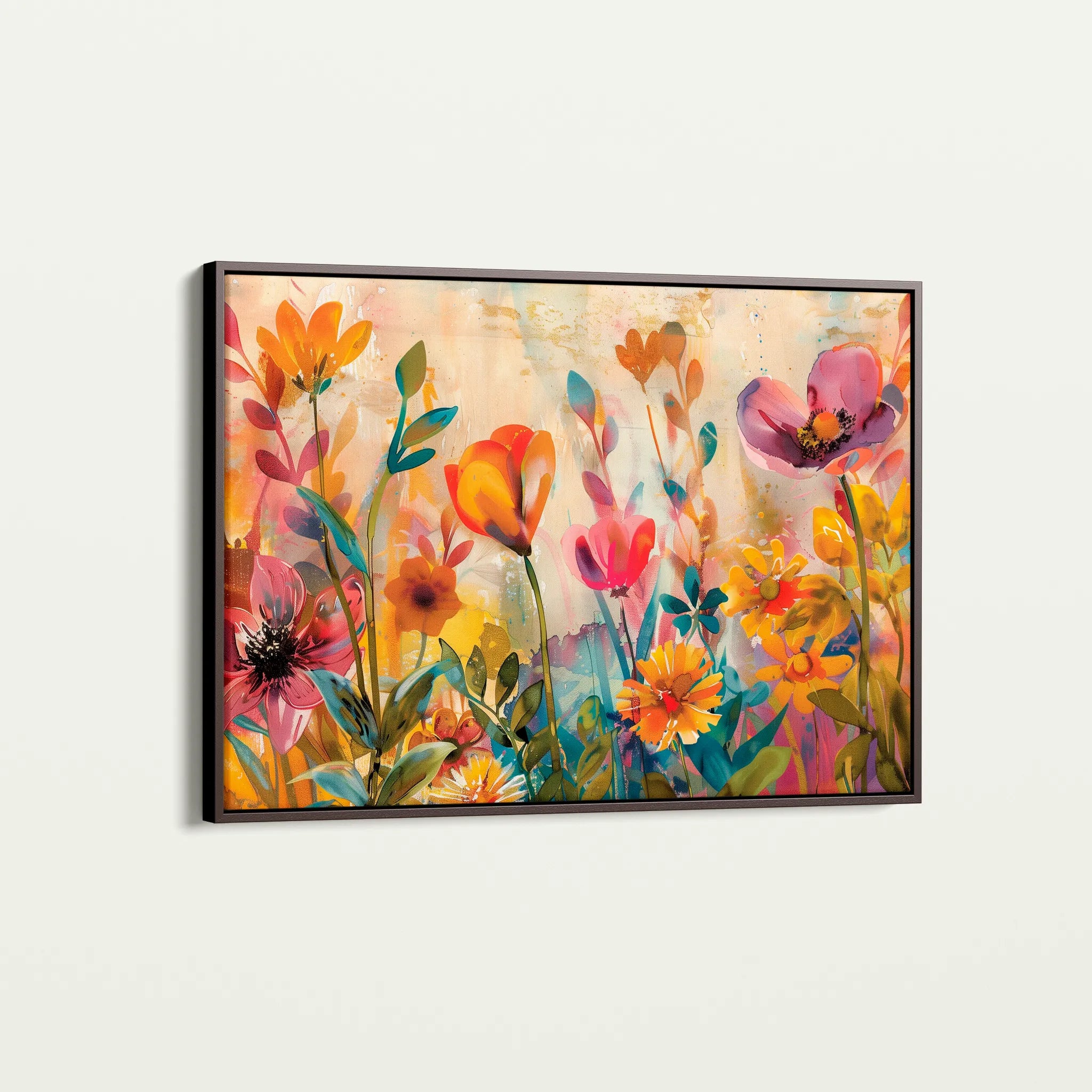 Floral 700 Canvas Art 18" x 24" / 45 x 60 cm / Black