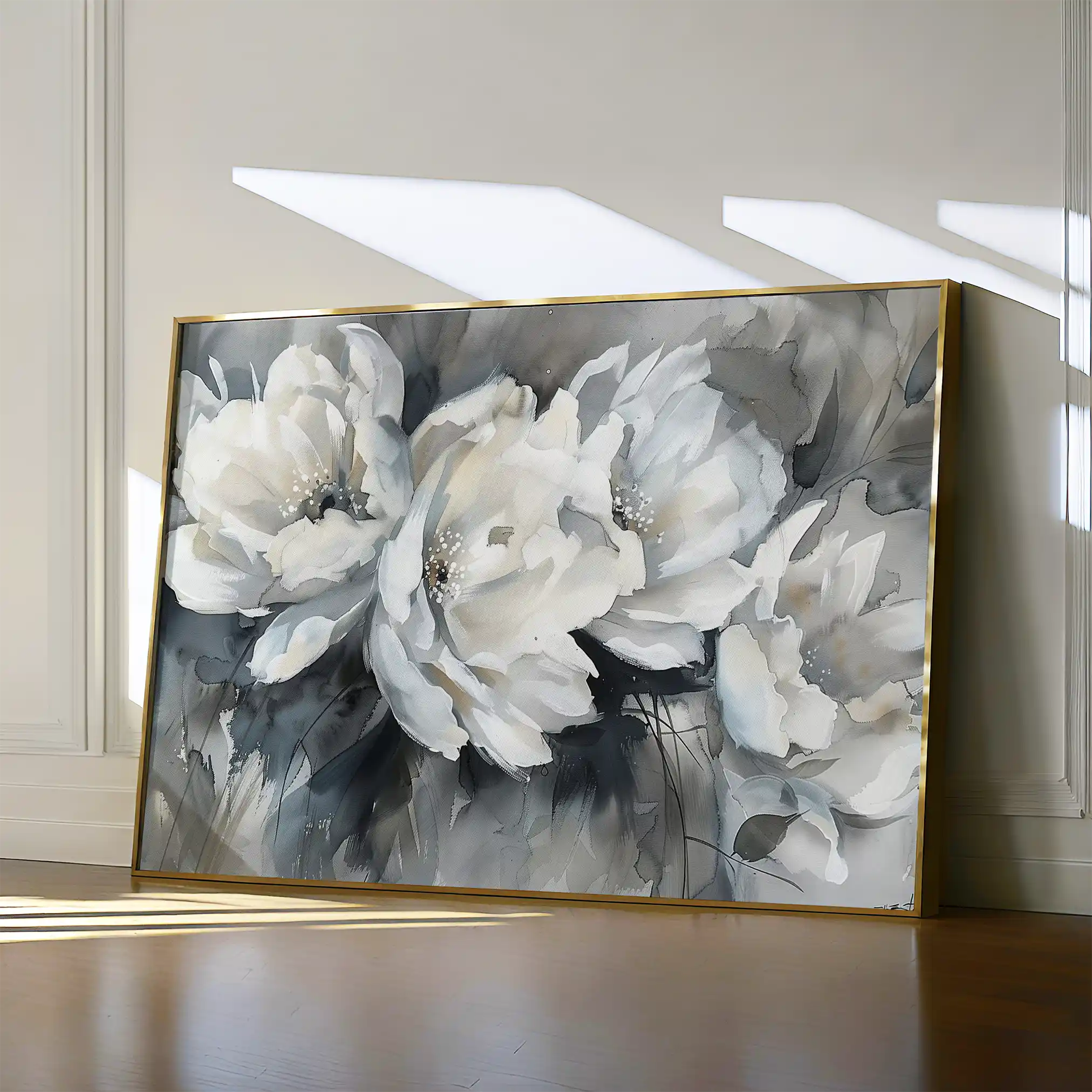 Floral 702 Canvas Art 18" x 24" / 45 x 60 cm / Black