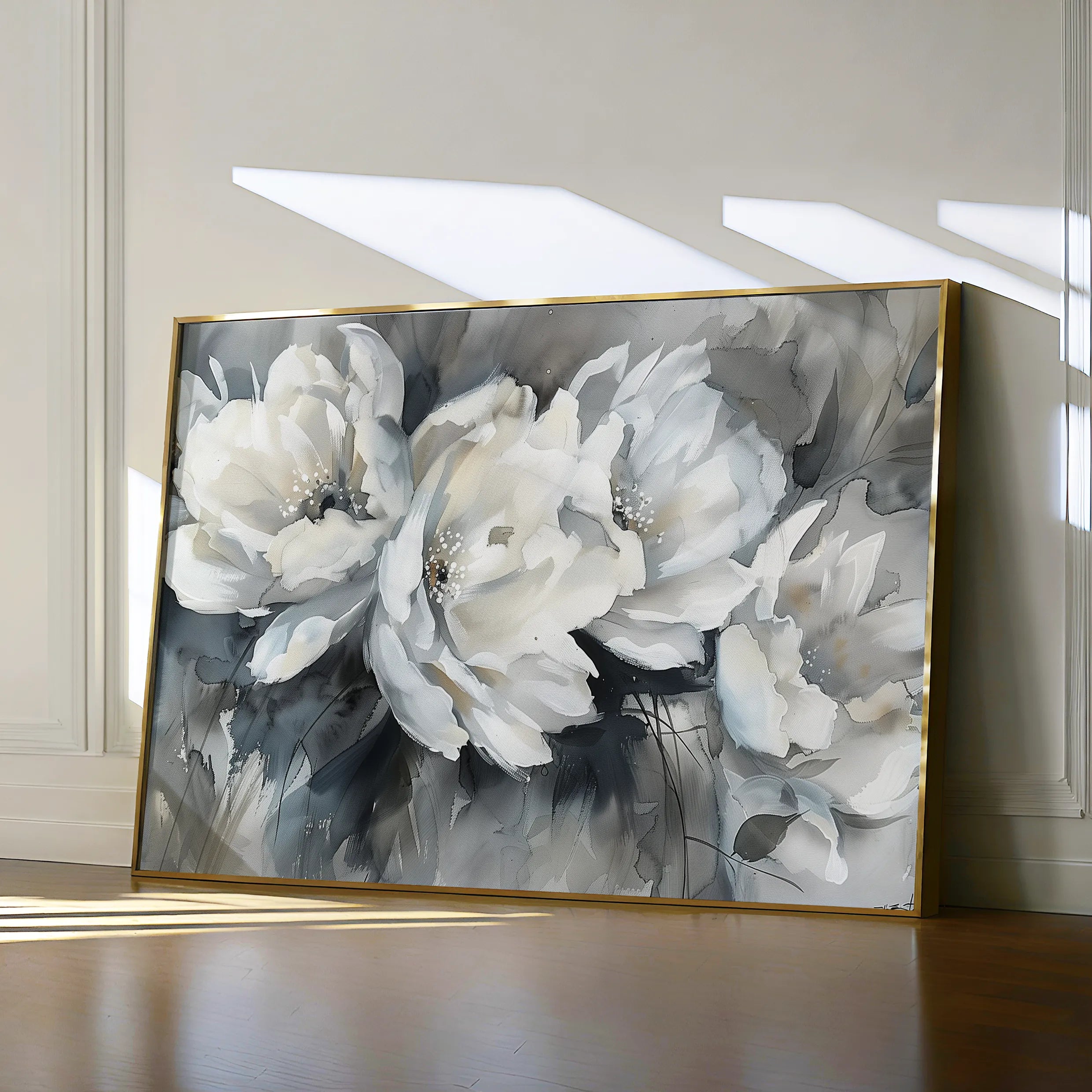 Floral 702 Canvas Art 18" x 24" / 45 x 60 cm / Black