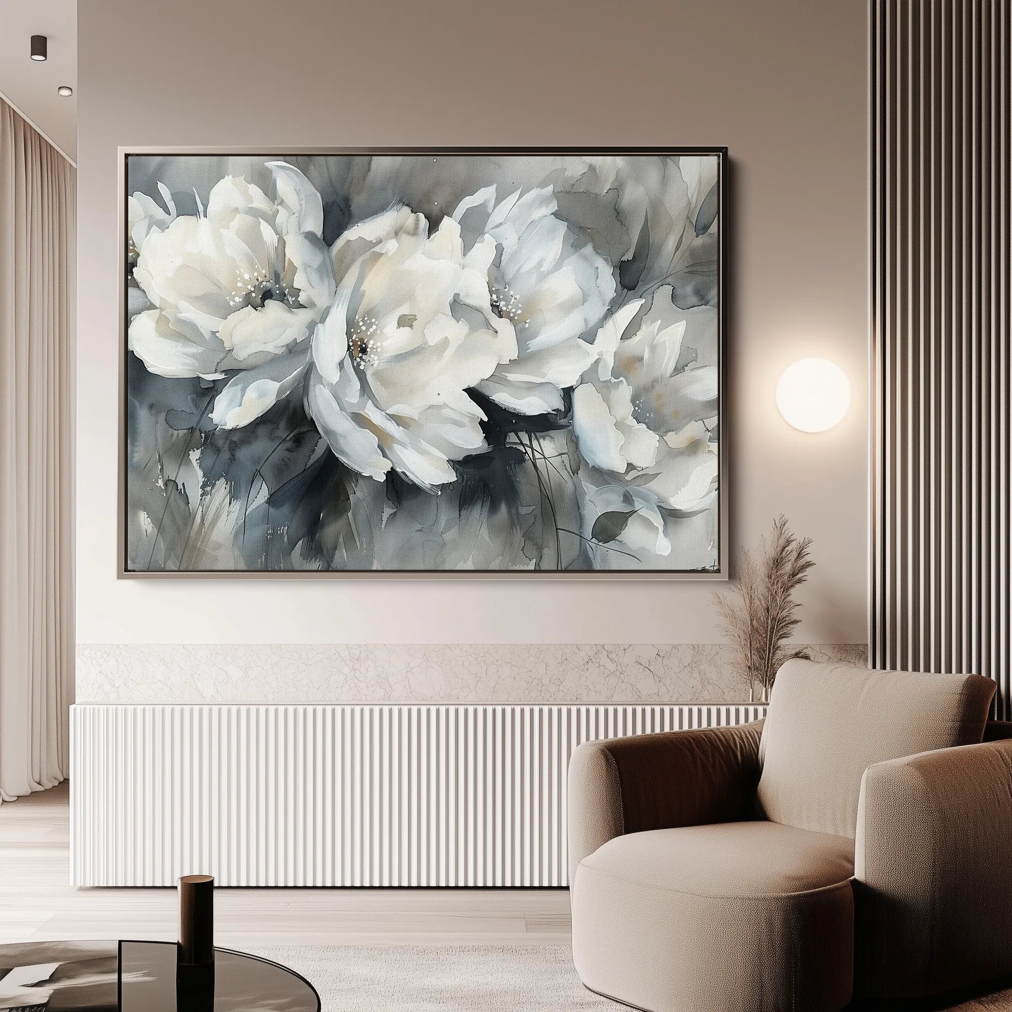 Floral 702 Canvas Art 18" x 24" / 45 x 60 cm / Black