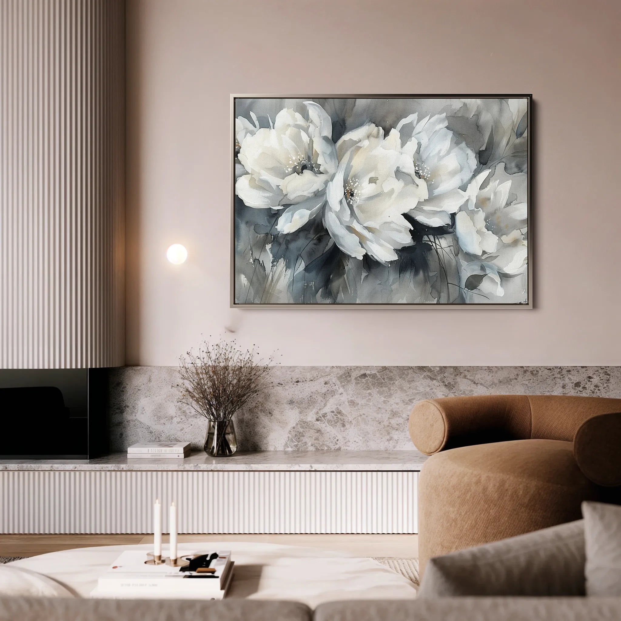 Floral 702 Canvas Art 18" x 24" / 45 x 60 cm / Black