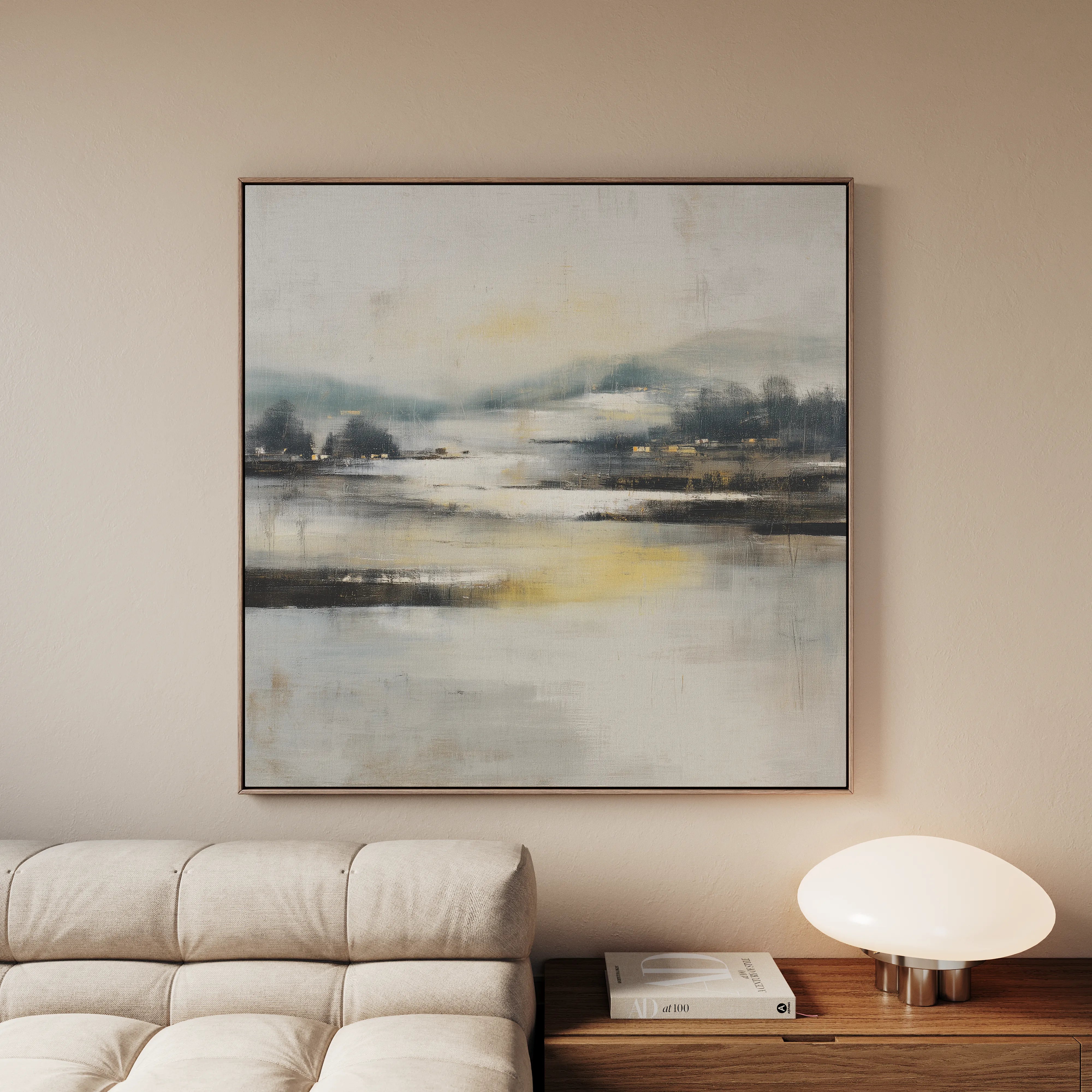 Abstract 703 Canvas Art 16" x 16" / 40 x 40 cm / Black