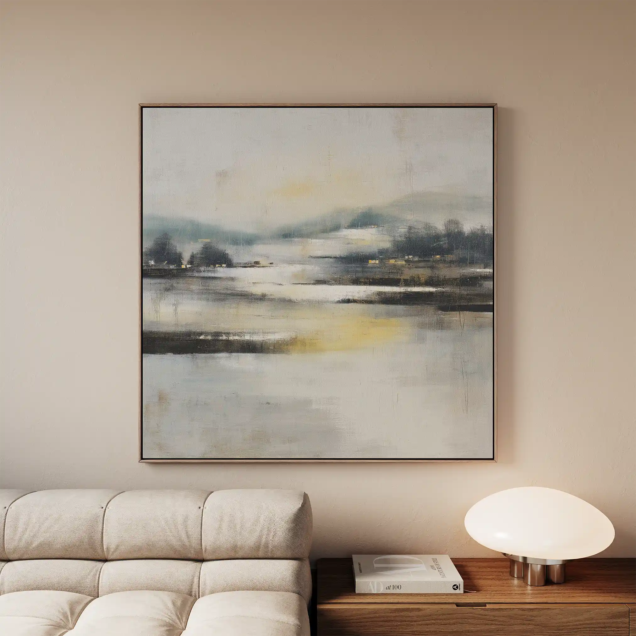 Abstract 703 Canvas Art 16" x 16" / 40 x 40 cm / Black