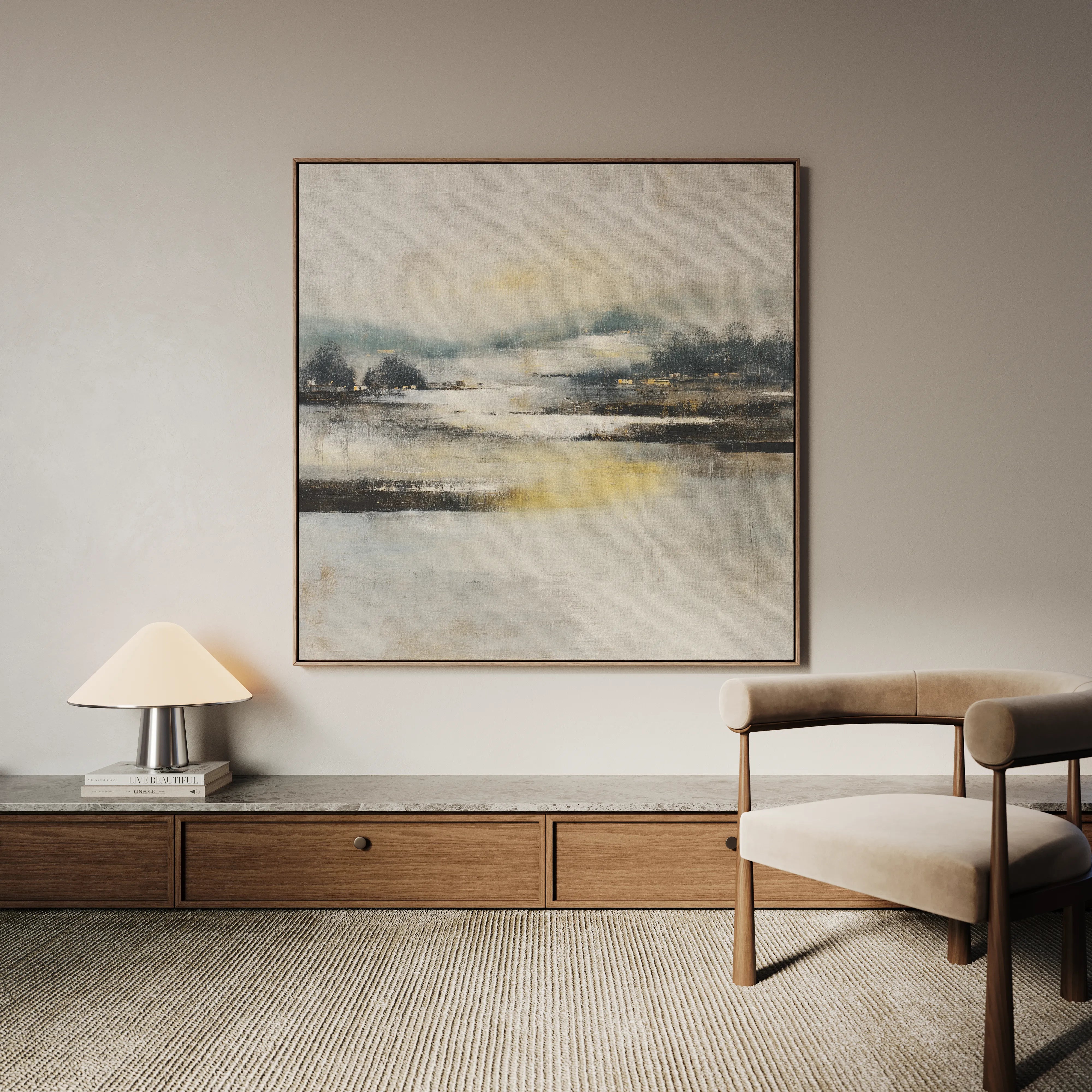 Abstract 703 Canvas Art 16" x 16" / 40 x 40 cm / Black