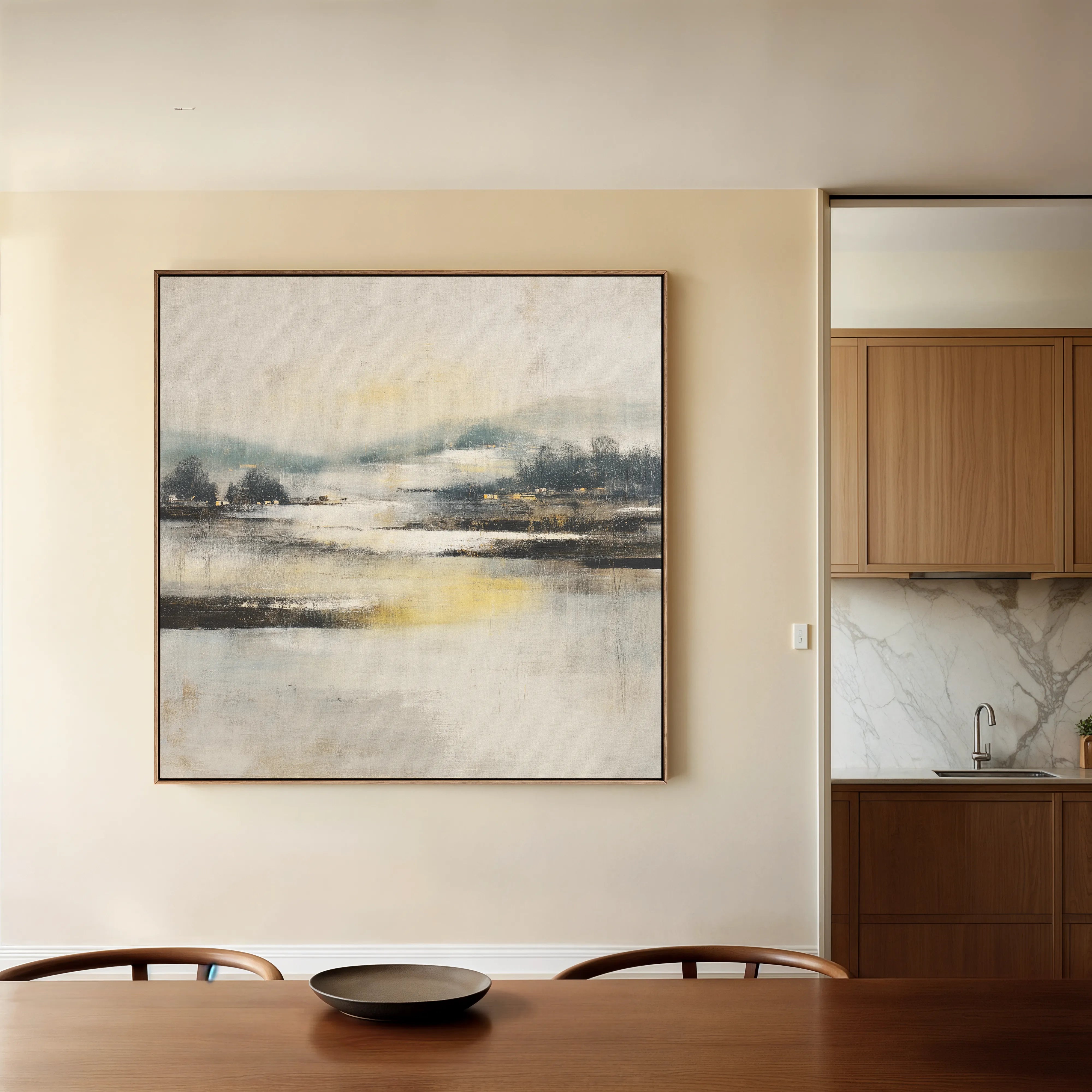 Abstract 703 Canvas Art 16" x 16" / 40 x 40 cm / Black