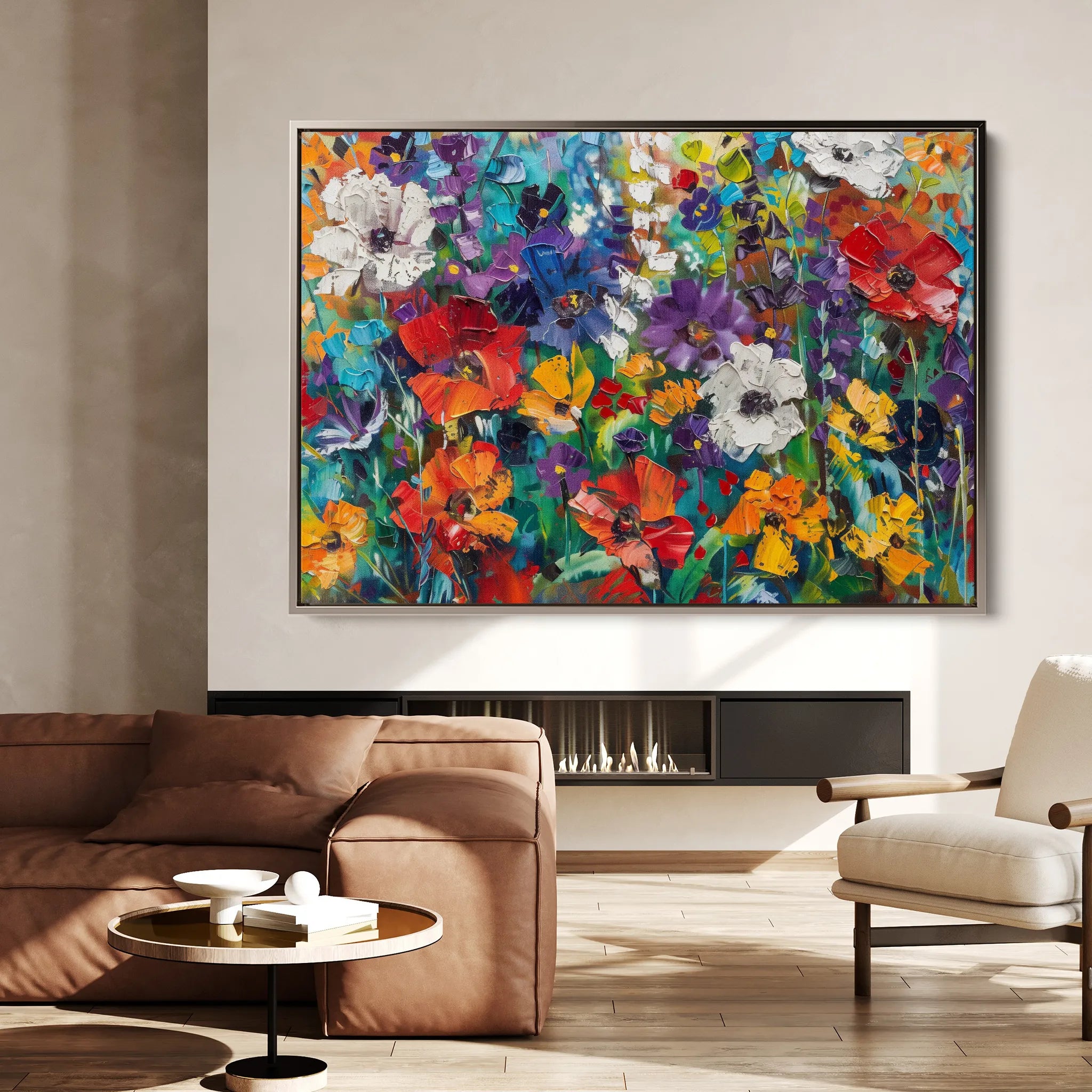 Floral 703 Canvas Art 18" x 24" / 45 x 60 cm / Black