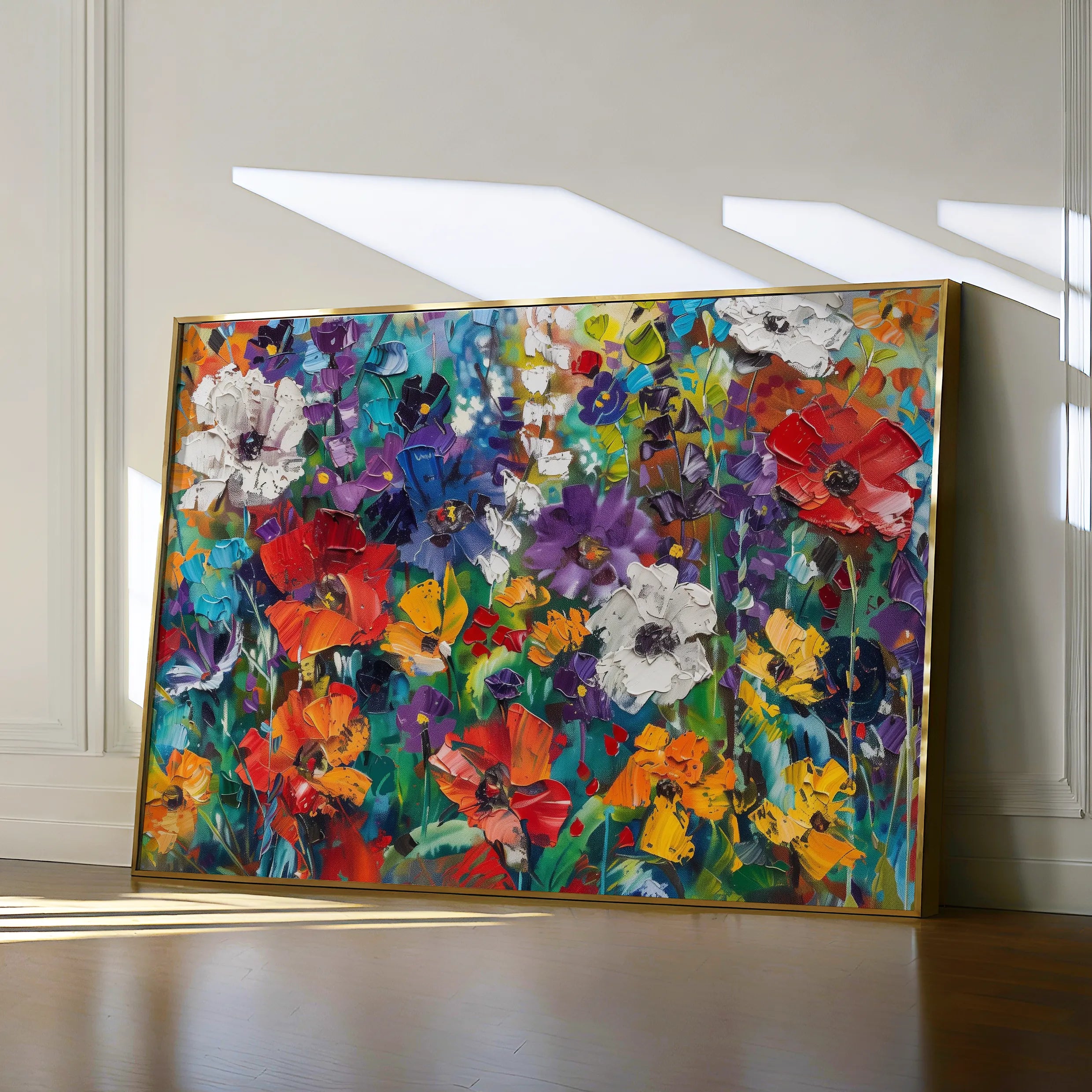 Floral 703 Canvas Art 18" x 24" / 45 x 60 cm / Black