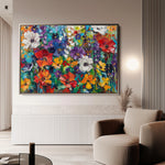 Floral 703 Canvas Art 18" x 24" / 45 x 60 cm / Black