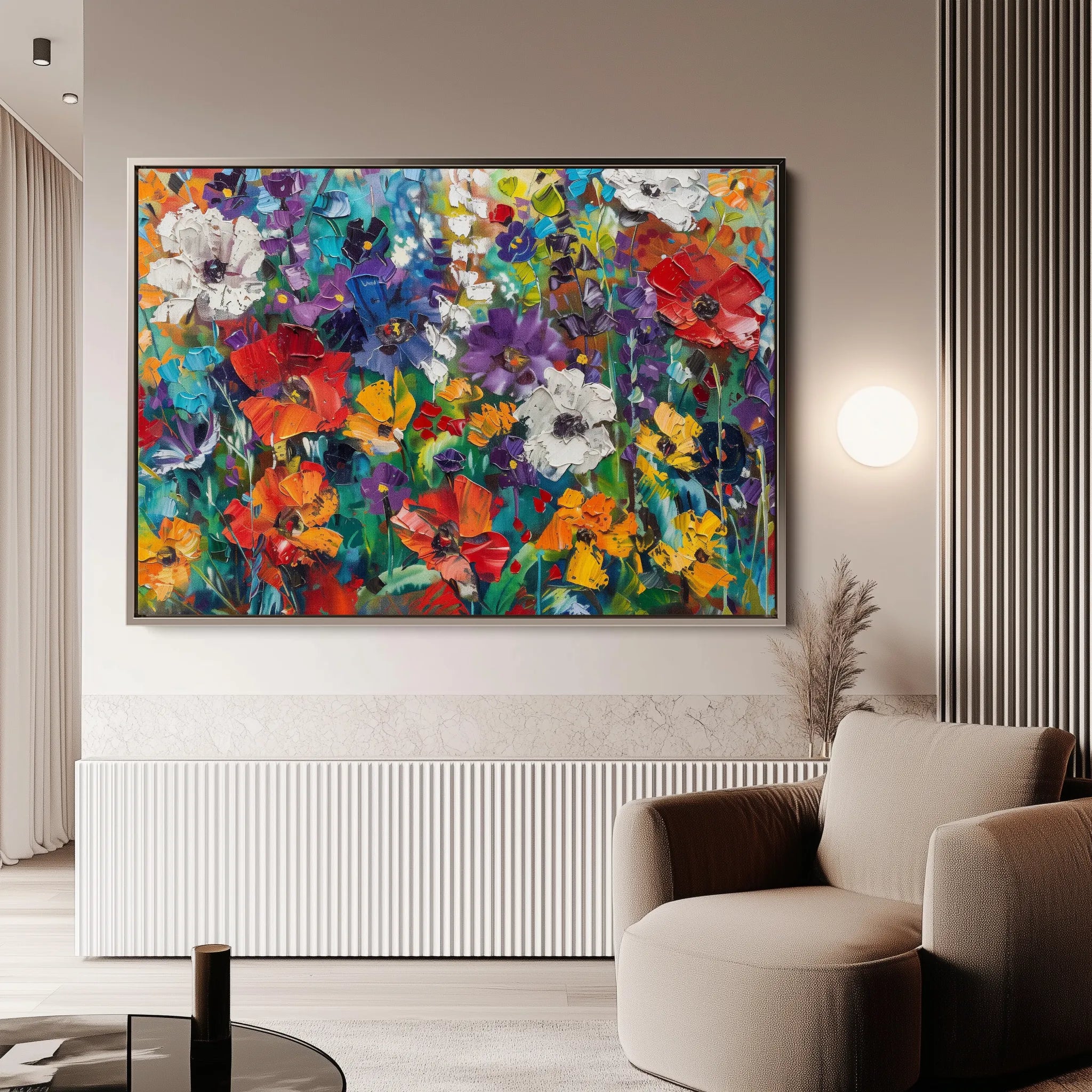 Floral 703 Canvas Art 18" x 24" / 45 x 60 cm / Black