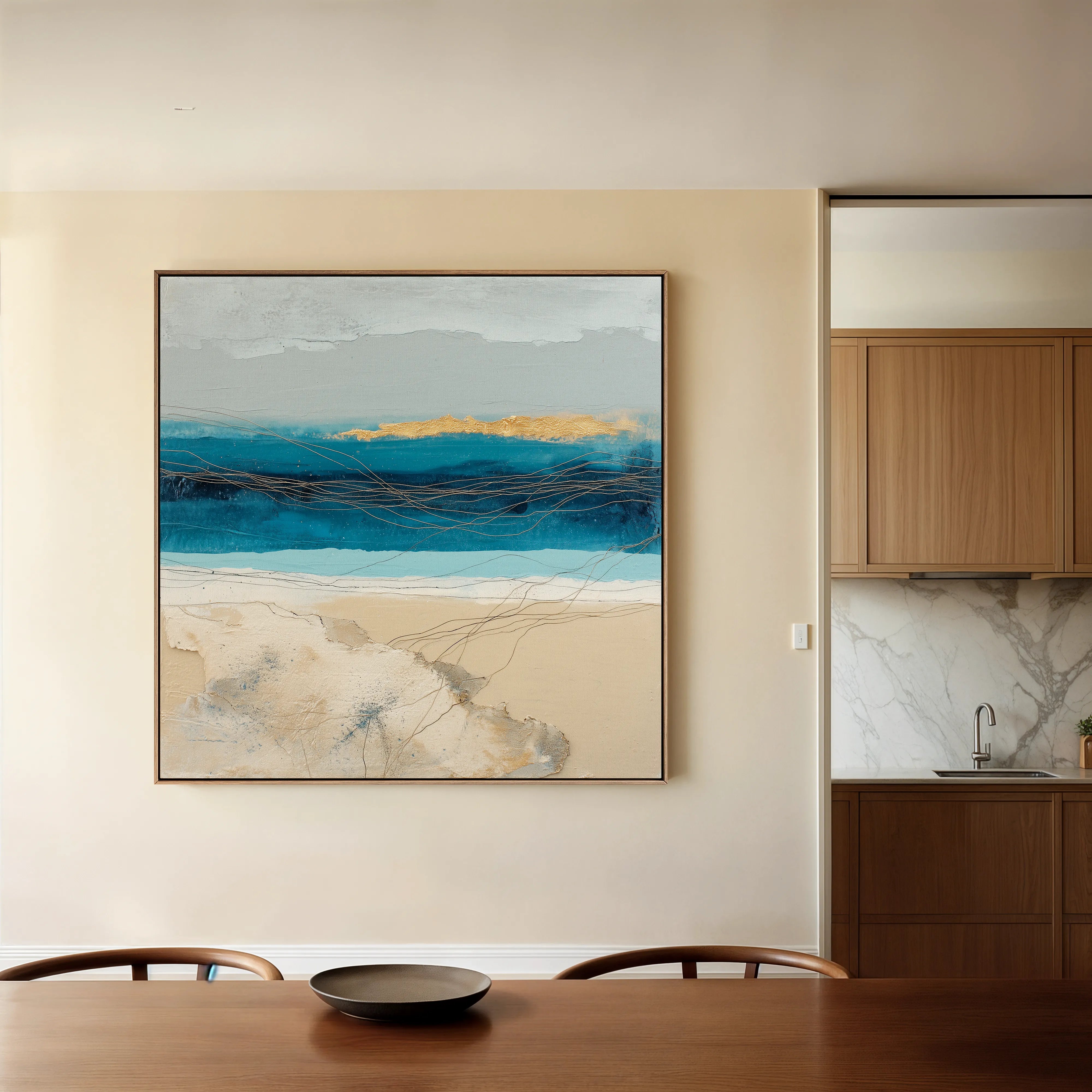 Abstract 704 Canvas Art 16" x 16" / 40 x 40 cm / Black