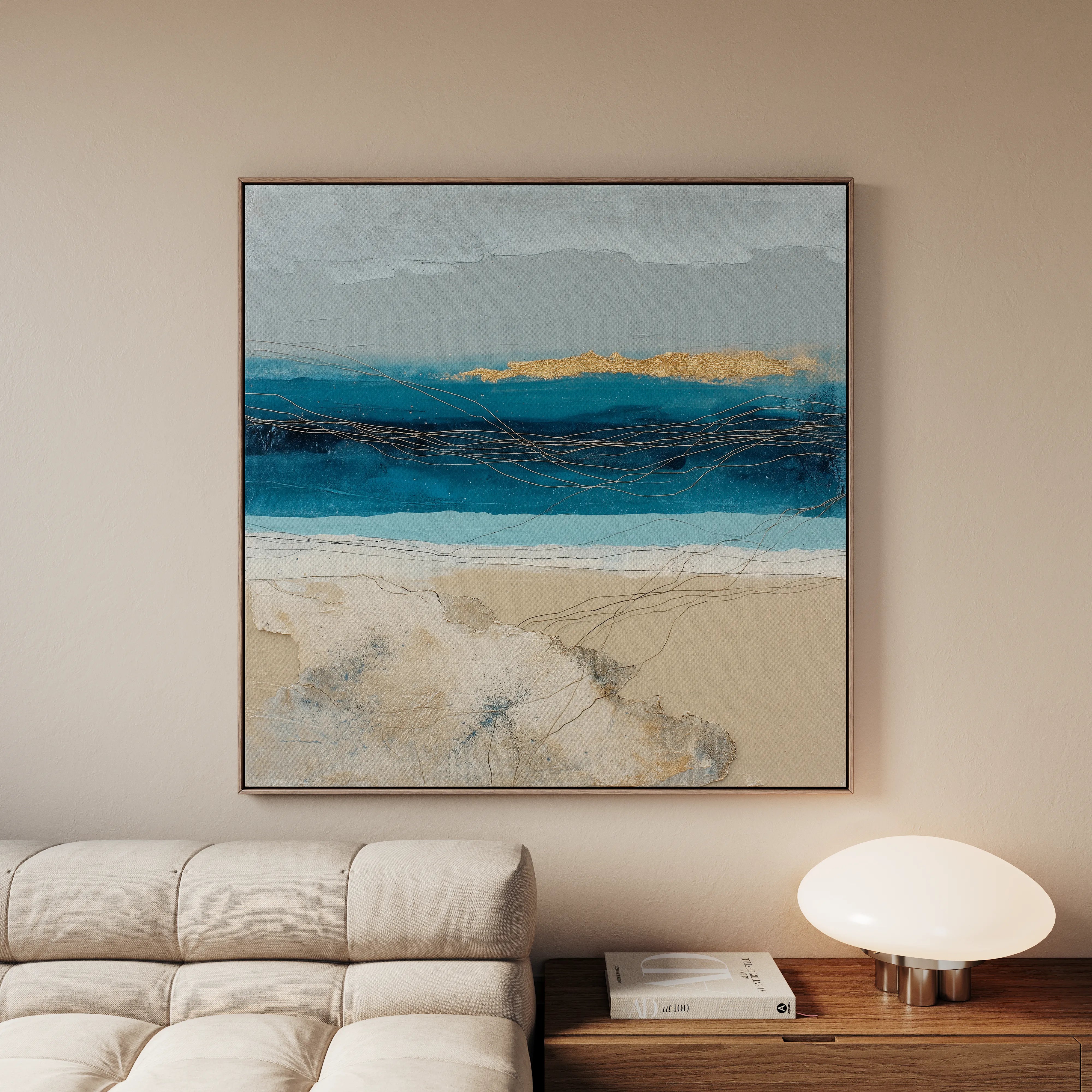 Abstract 704 Canvas Art 16" x 16" / 40 x 40 cm / Black