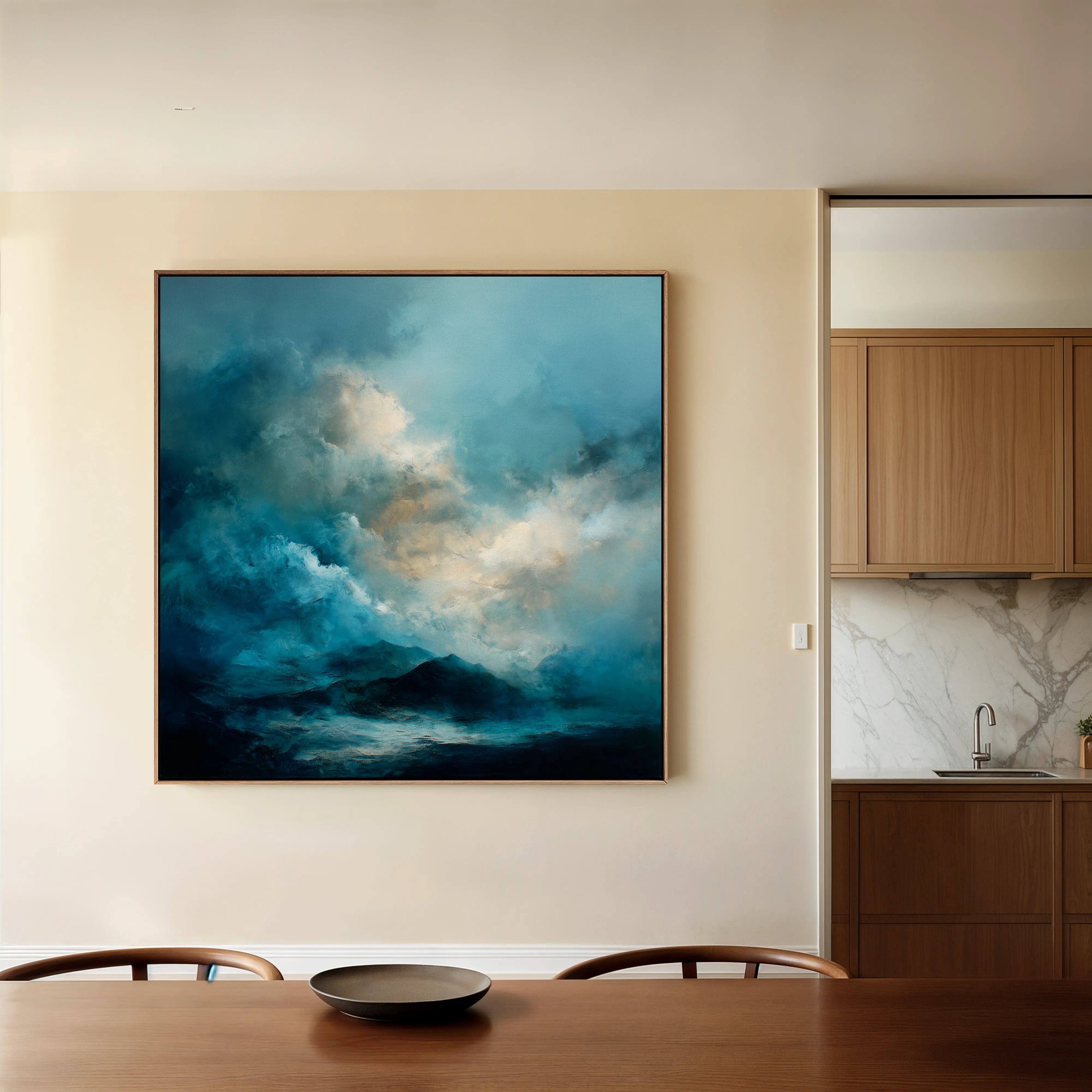 Abstract 705 Canvas Art 16" x 16" / 40 x 40 cm / Black