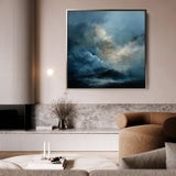 Abstract 705 Canvas Art 16" x 16" / 40 x 40 cm / Black