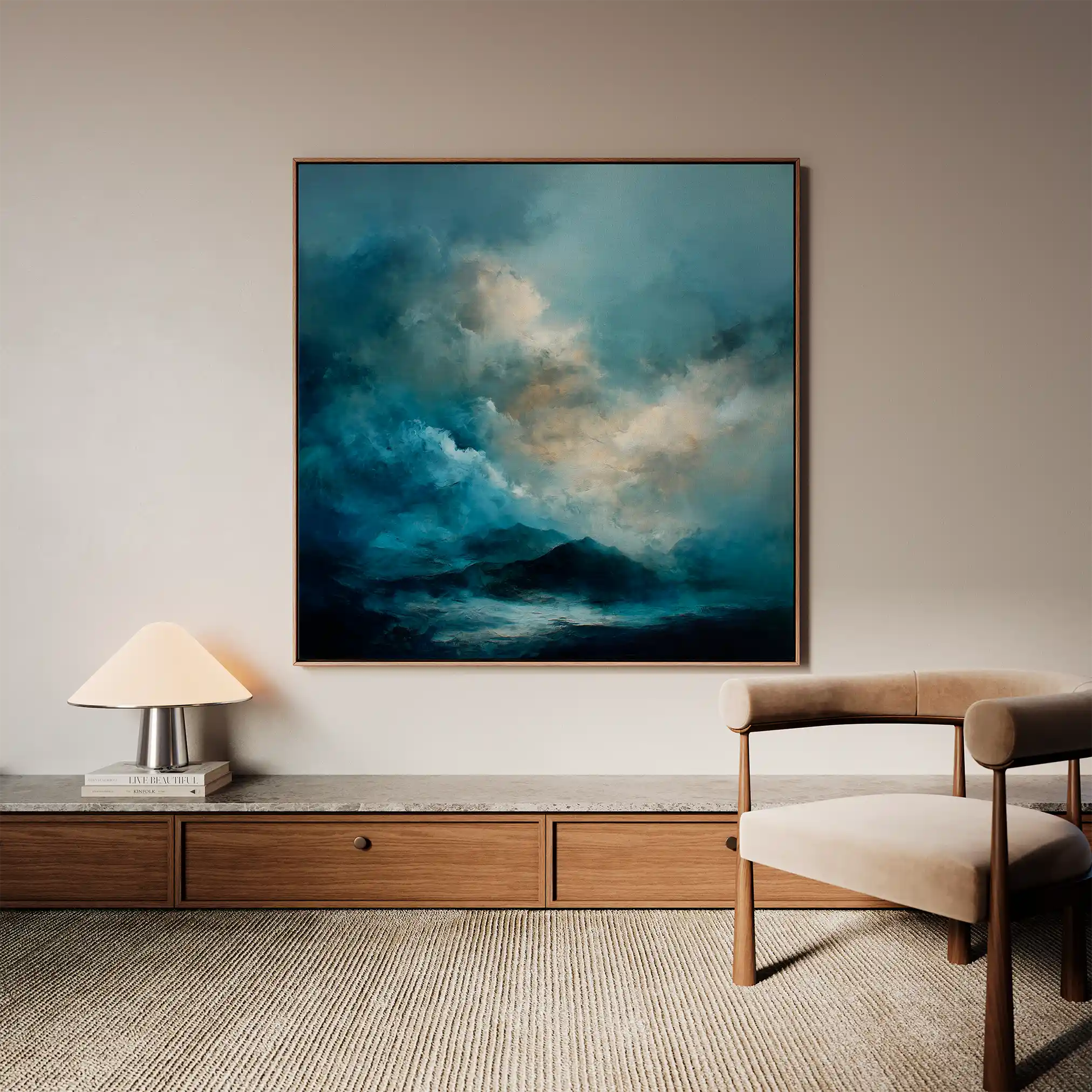 Abstract 705 Canvas Art 60 x 60 cm / Black