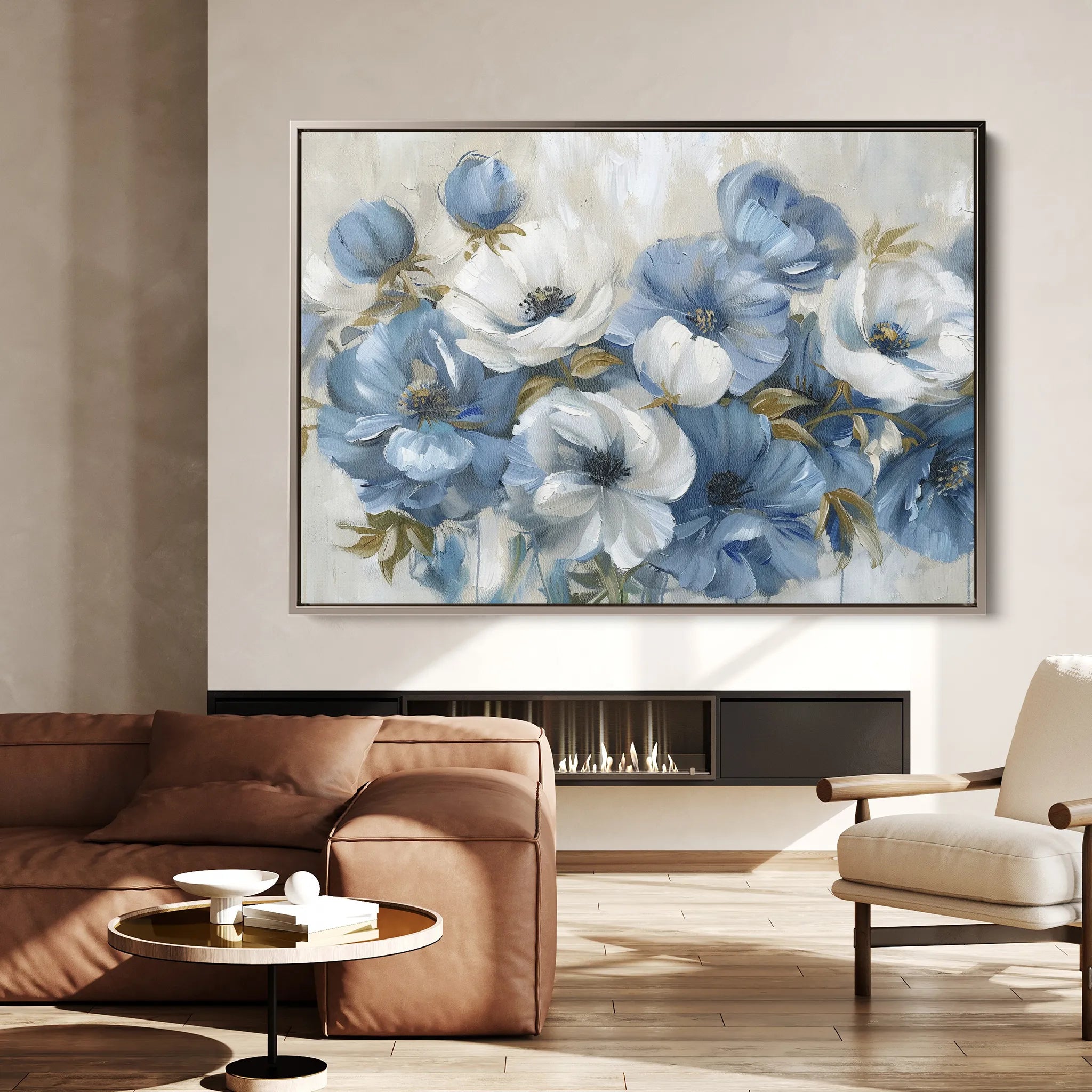 Floral 706 Canvas Art 18" x 24" / 45 x 60 cm / Black