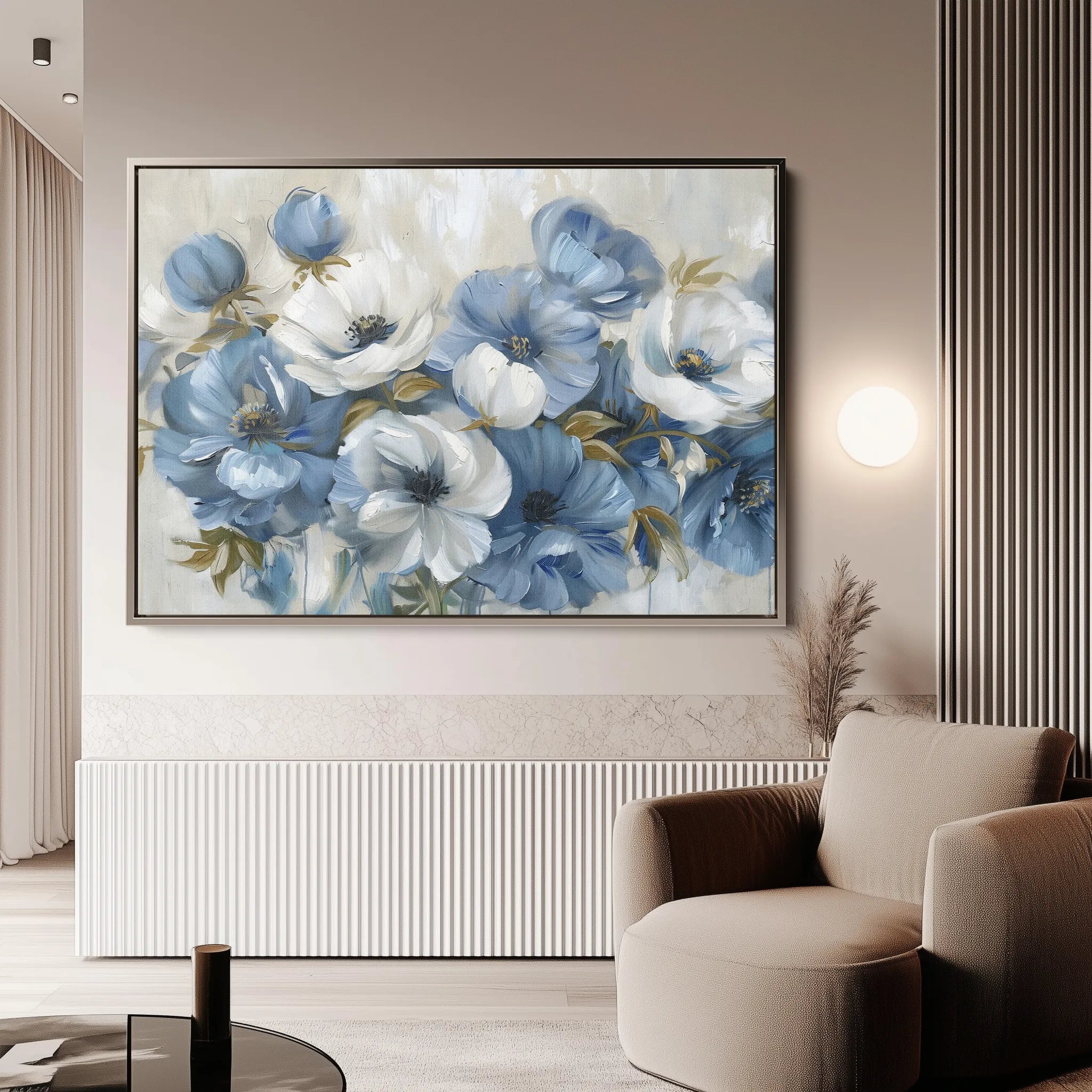 Floral 706 Canvas Art 18" x 24" / 45 x 60 cm / Black