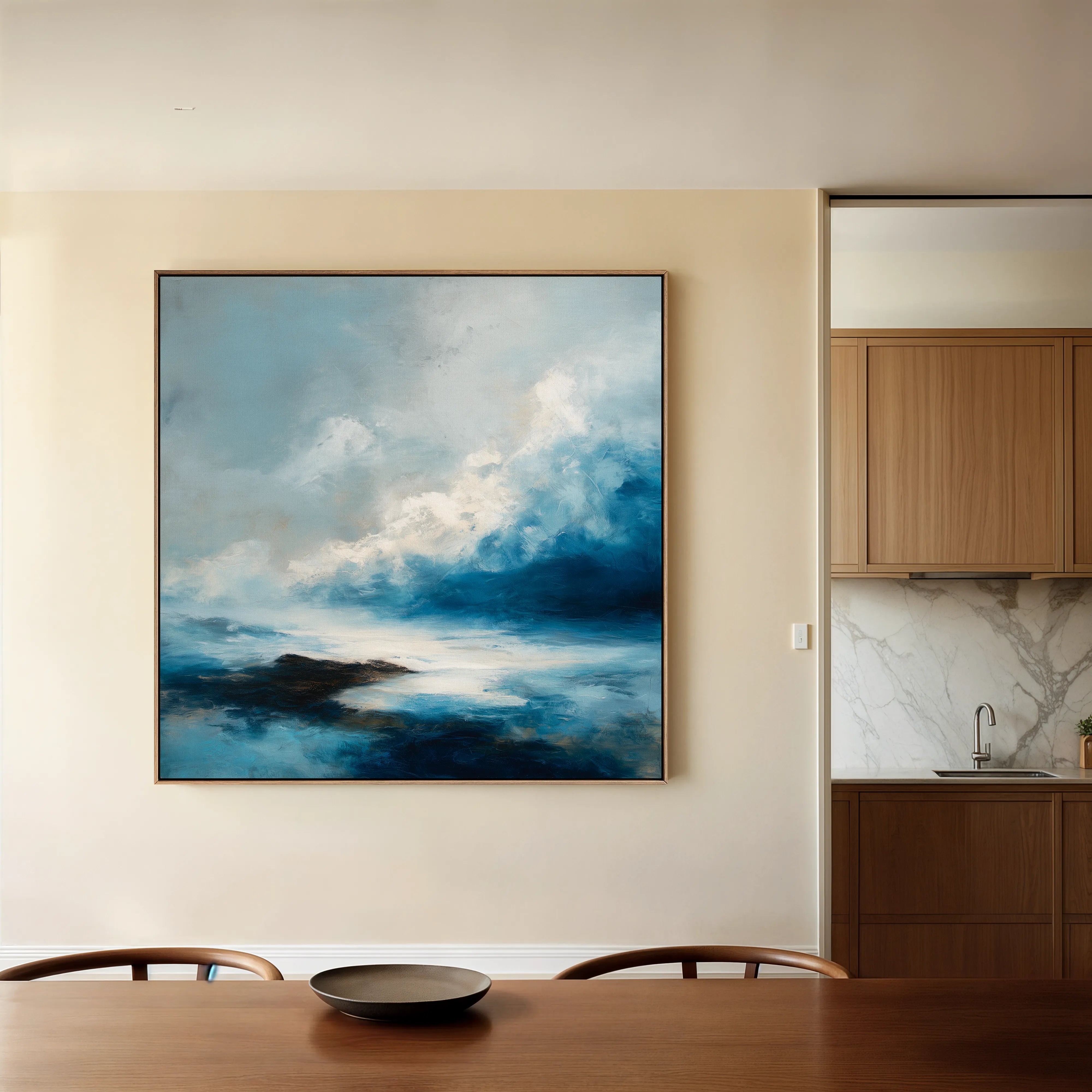 Abstract 707 Canvas Art 16" x 16" / 40 x 40 cm / Black