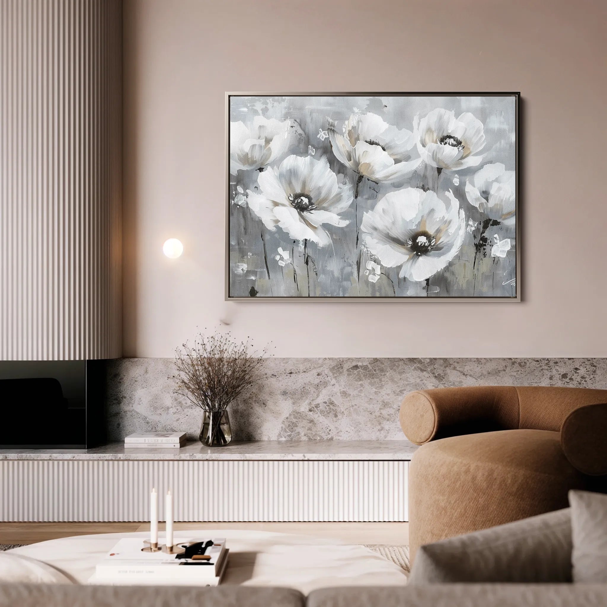 Floral 707 Canvas Art 18" x 24" / 45 x 60 cm / Black