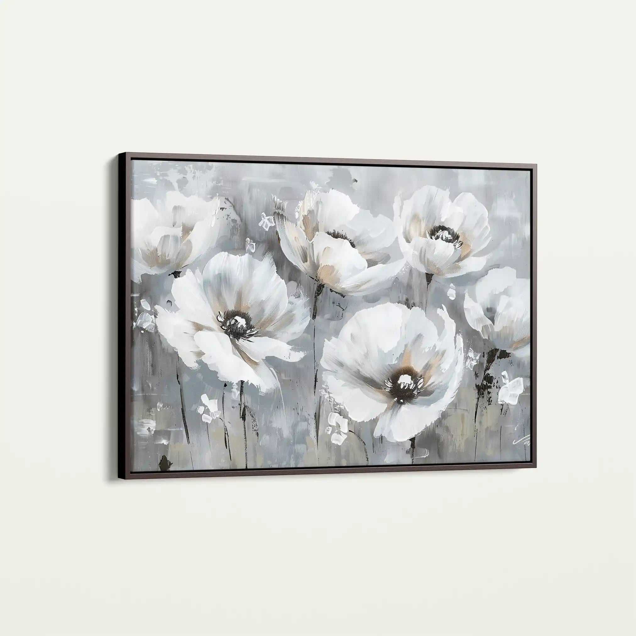 Floral 707 Canvas Art 18" x 24" / 45 x 60 cm / Black