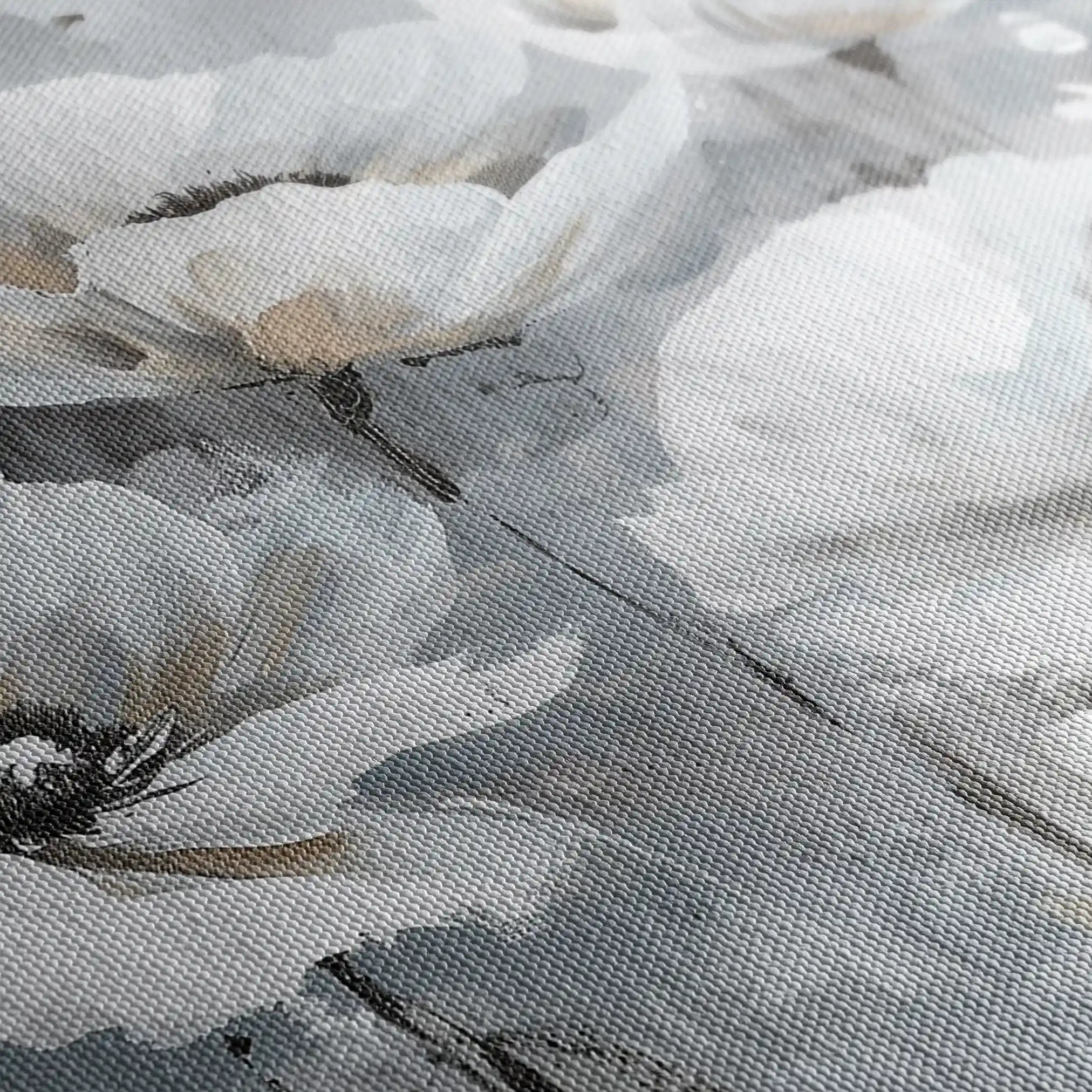 Floral 707 Canvas Art 18" x 24" / 45 x 60 cm / Black