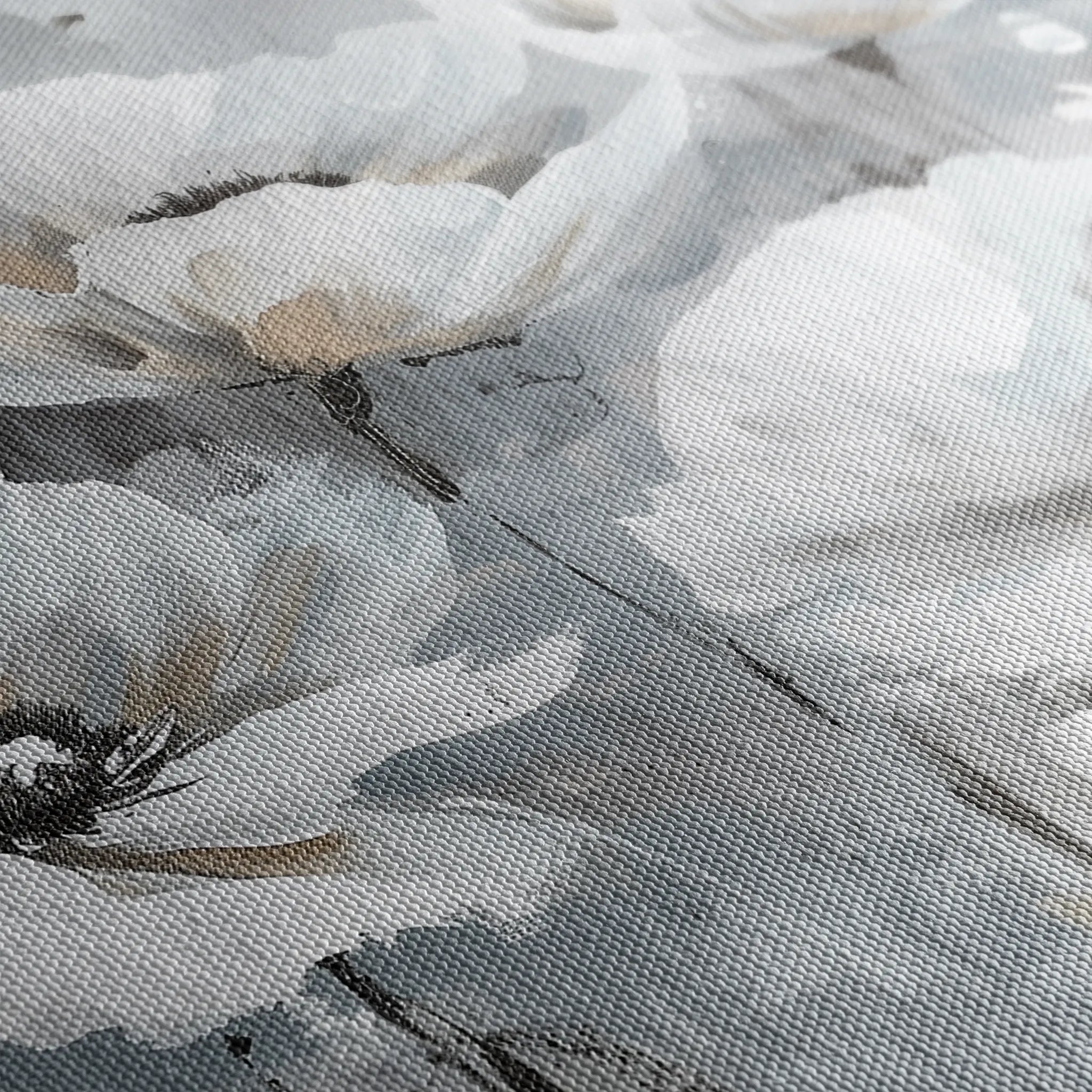 Floral 707 Canvas Art 18" x 24" / 45 x 60 cm / Black