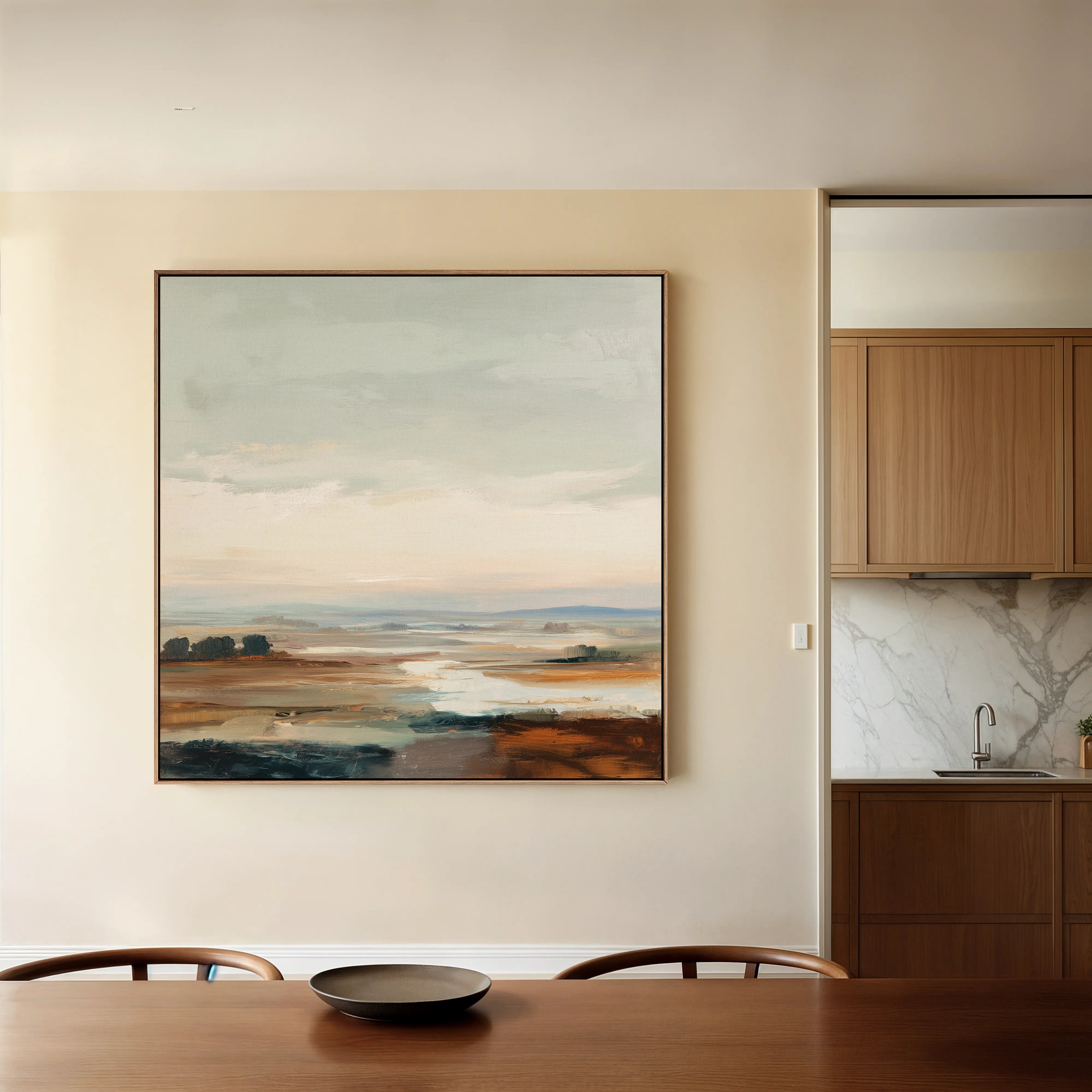 Abstract 708 Canvas Art 16" x 16" / 40 x 40 cm / Black
