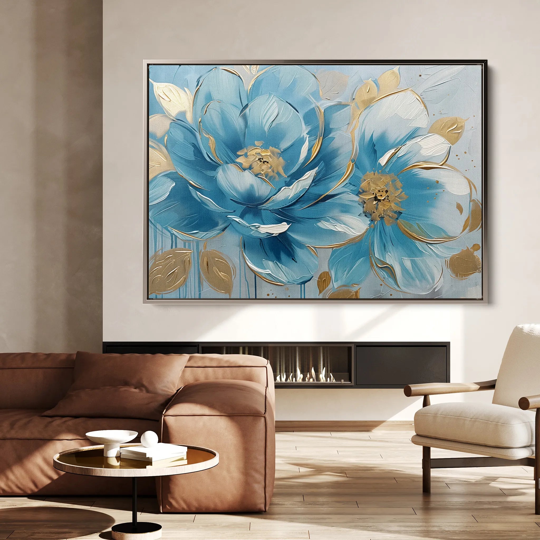 Floral 709 Canvas Art 18" x 24" / 45 x 60 cm / Black