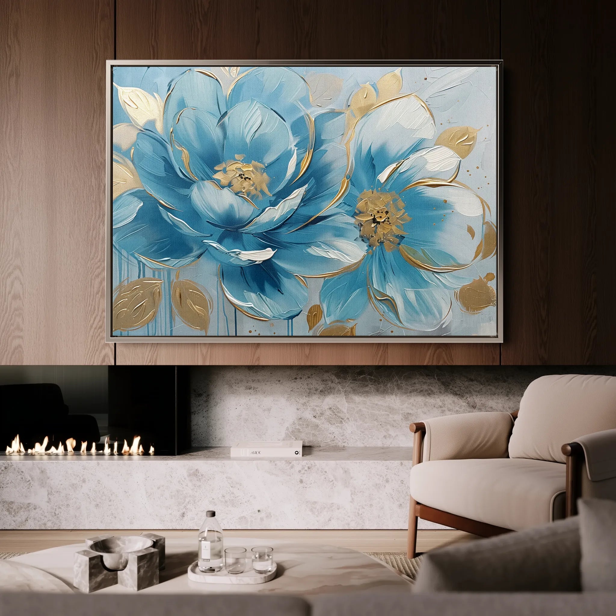 Floral 709 Canvas Art 18" x 24" / 45 x 60 cm / Black