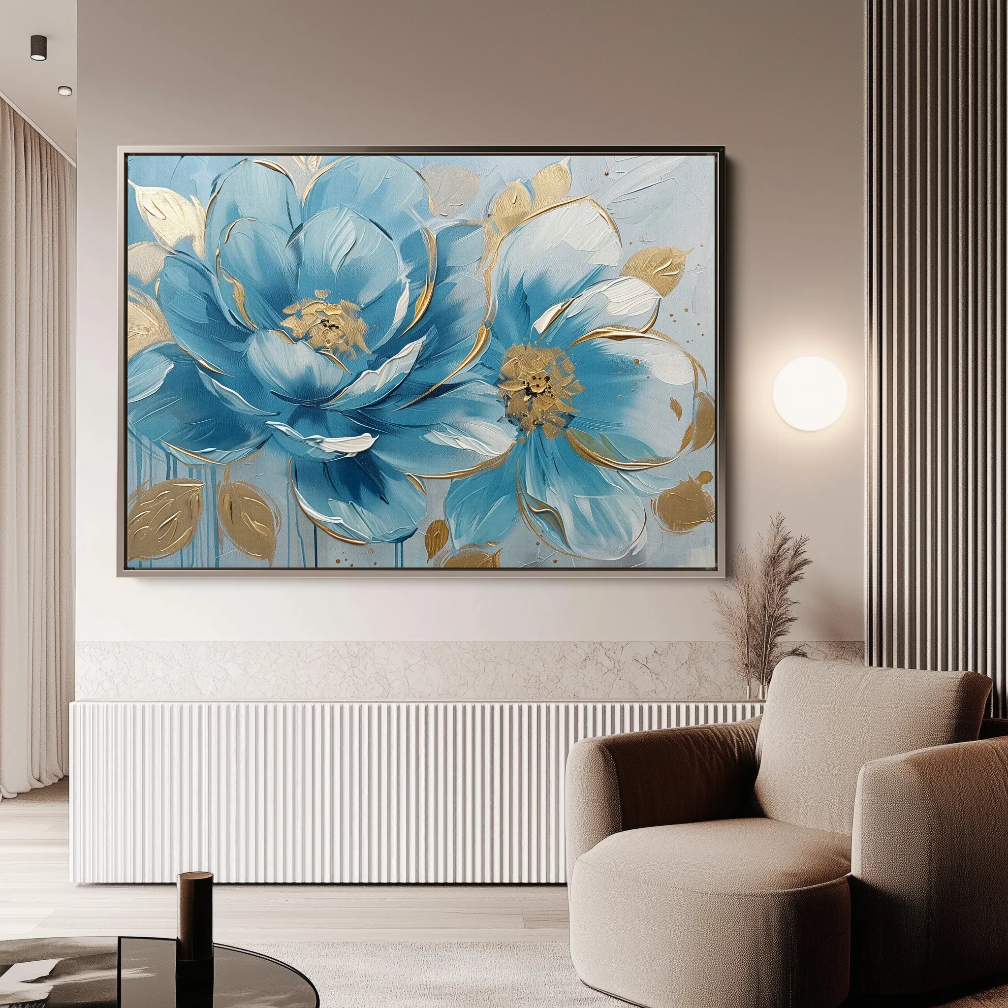 Floral 709 Canvas Art 18" x 24" / 45 x 60 cm / Black