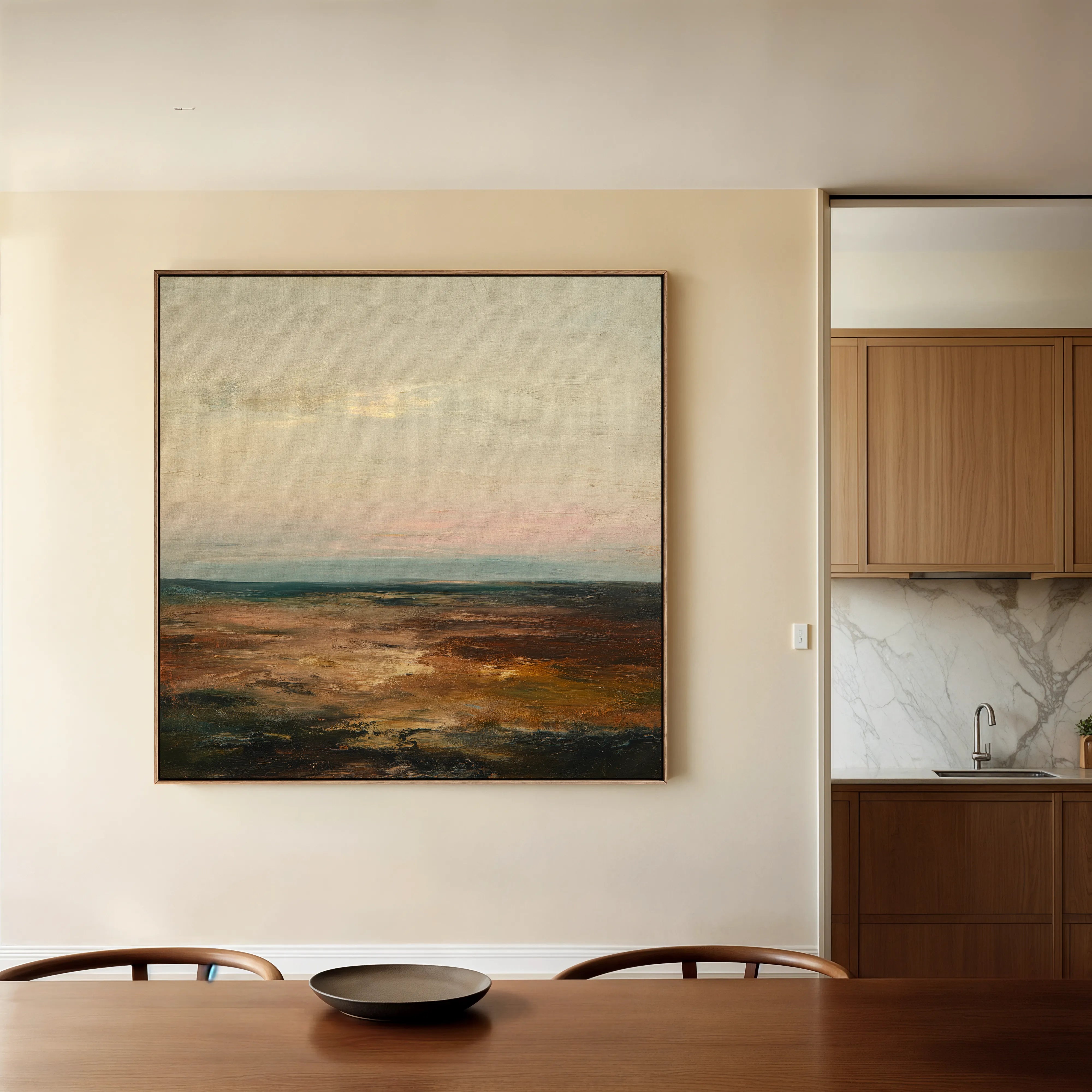 Abstract 710 Canvas Art 16" x 16" / 40 x 40 cm / Black